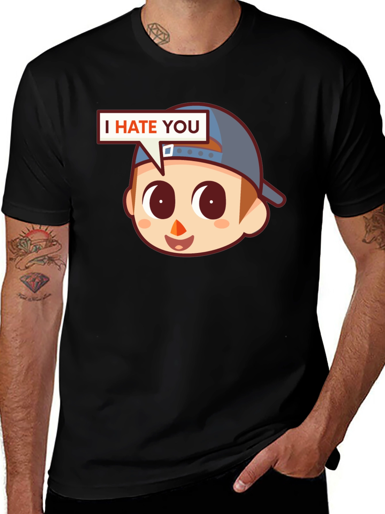 I Hate You Graphic Tee - Funny Novelty Shirt