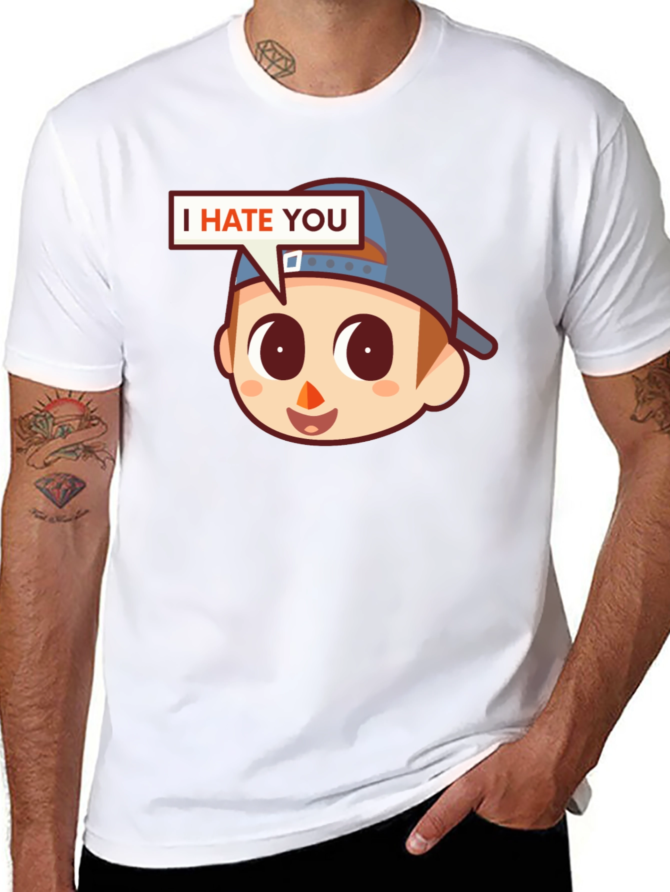 I Hate You Graphic Tee - Funny Novelty Shirt