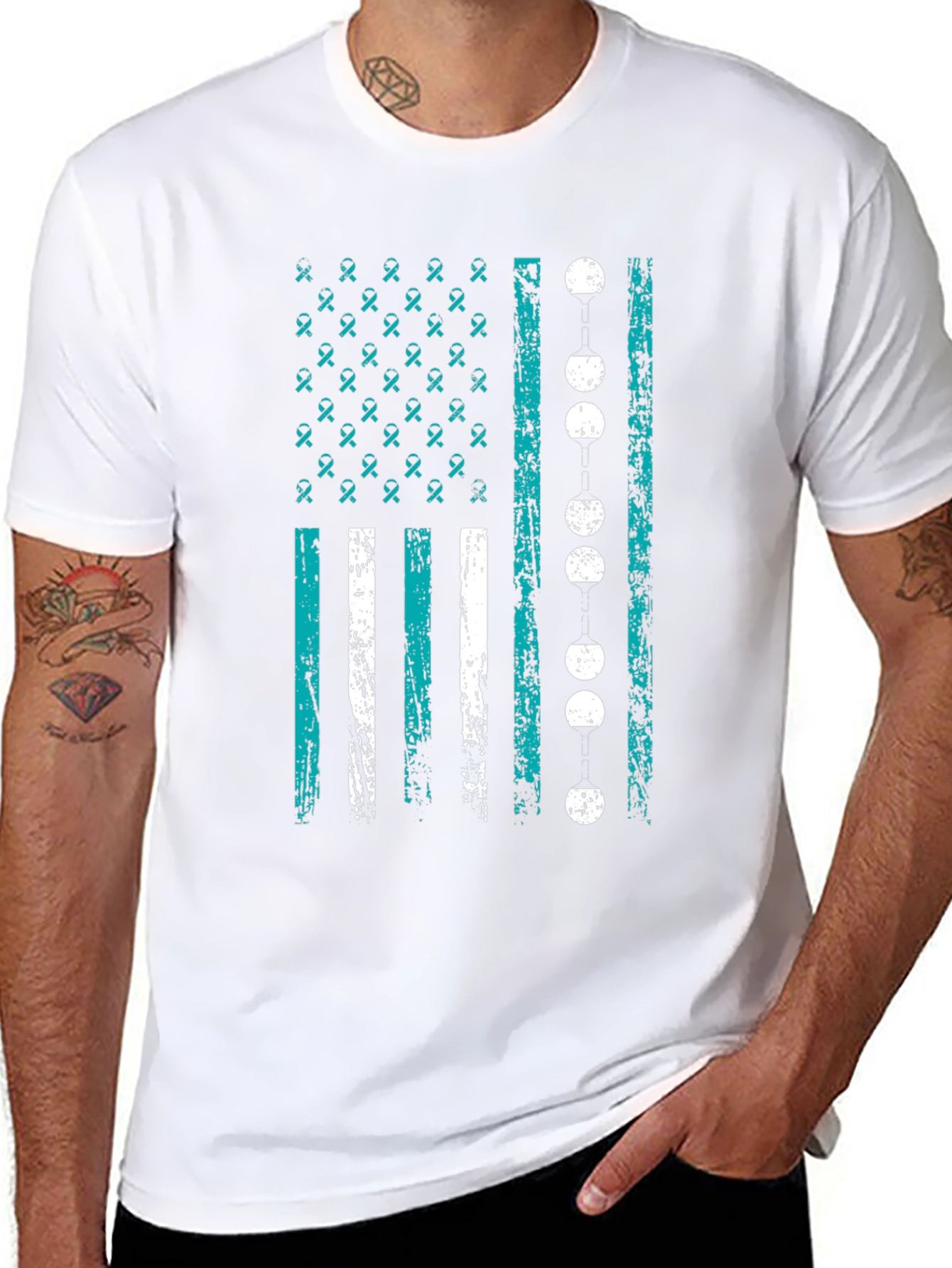Awareness Ribbon Flag Graphic T-Shirt