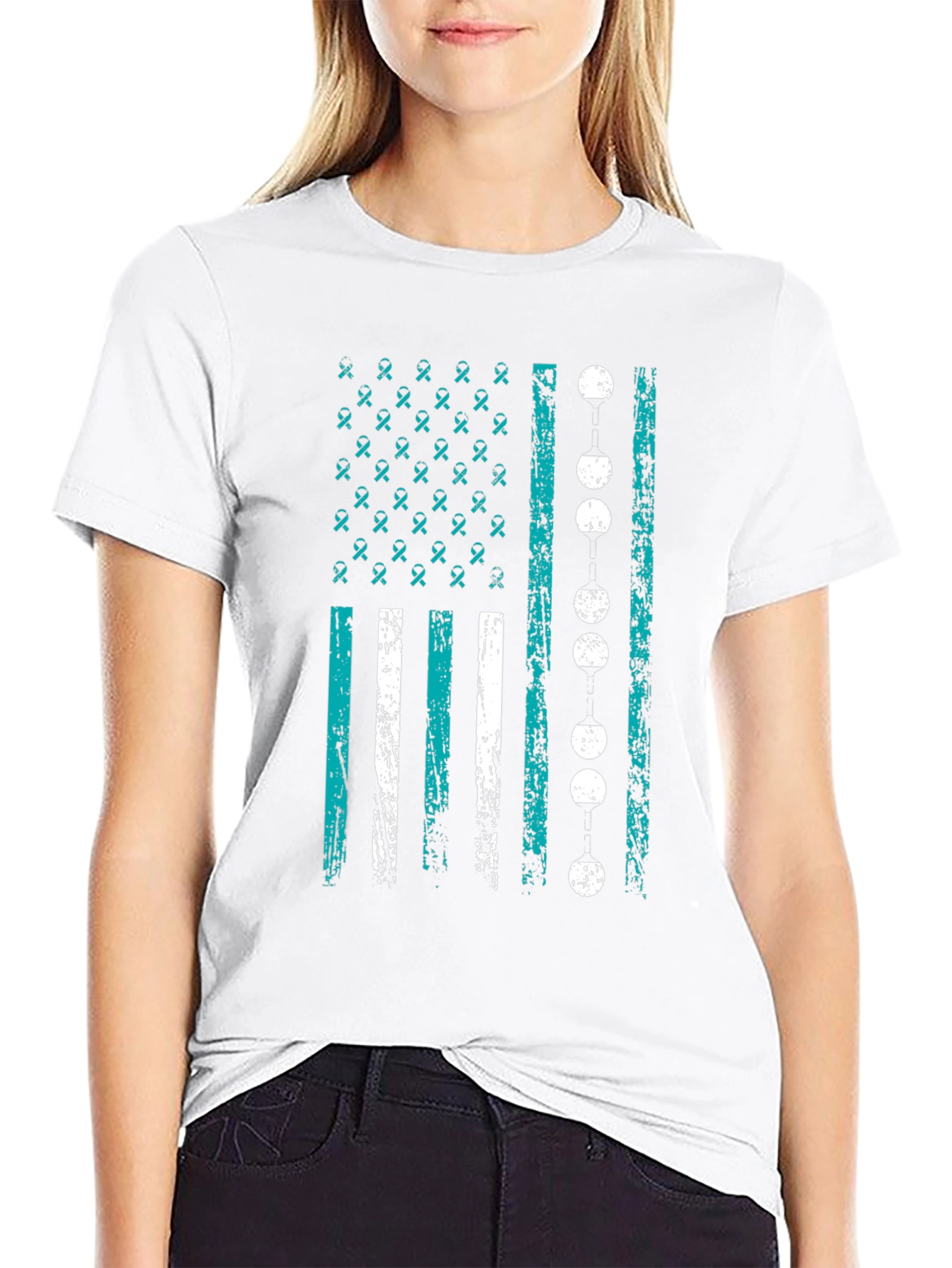 Awareness Ribbon Flag Graphic T-Shirt