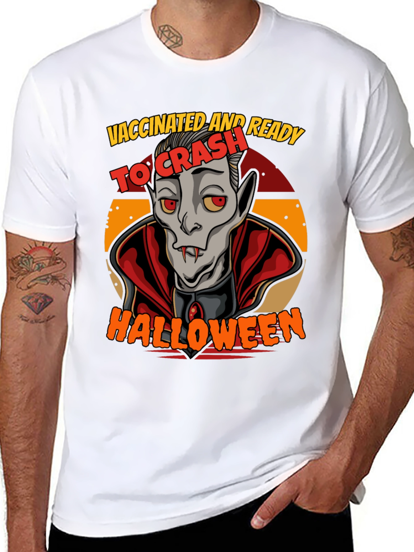 Vaccinated & Ready To Crash Halloween T-Shirt