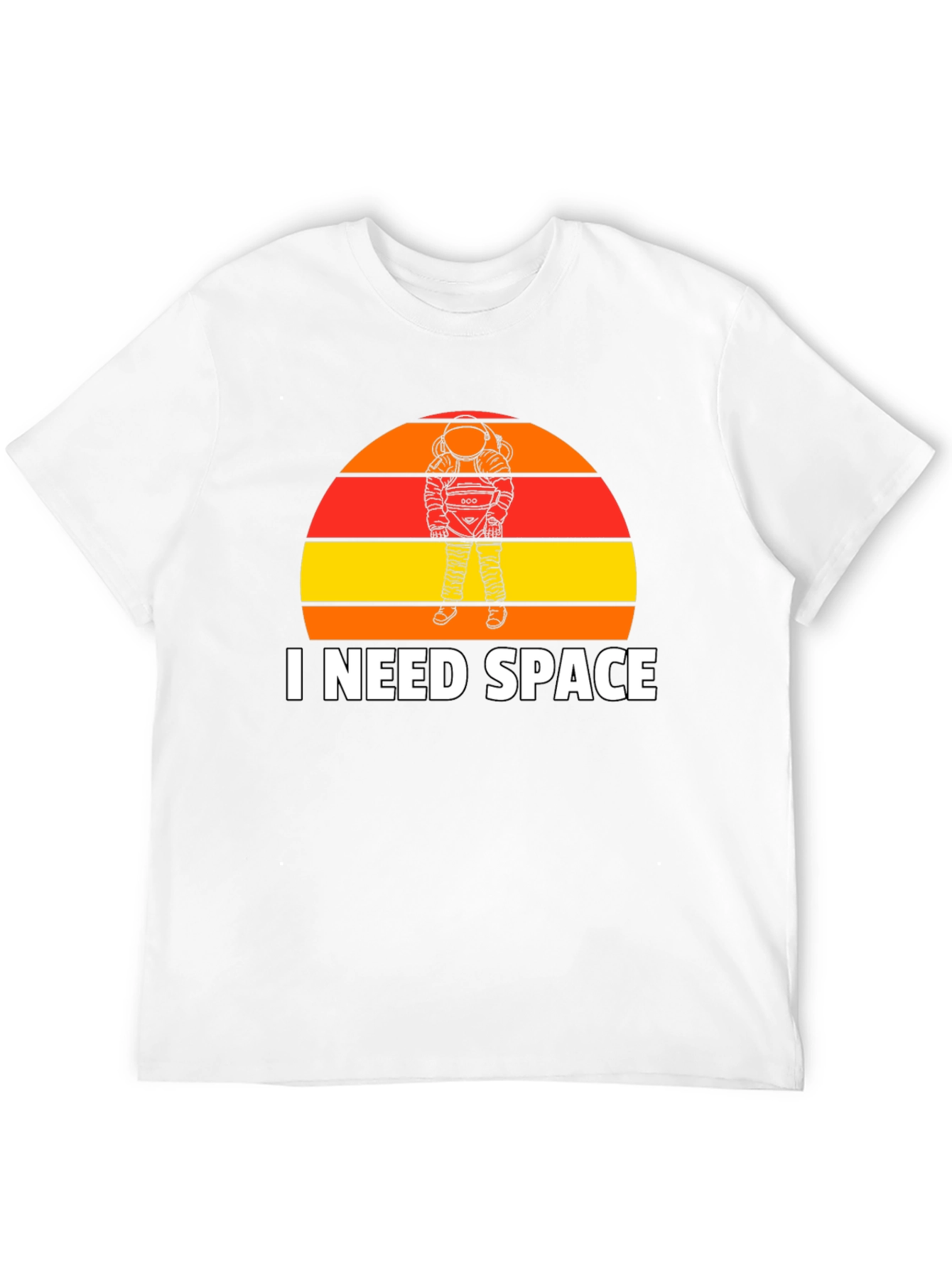 I Need Space T-Shirt: Astronaut Sunset Graphic Tee