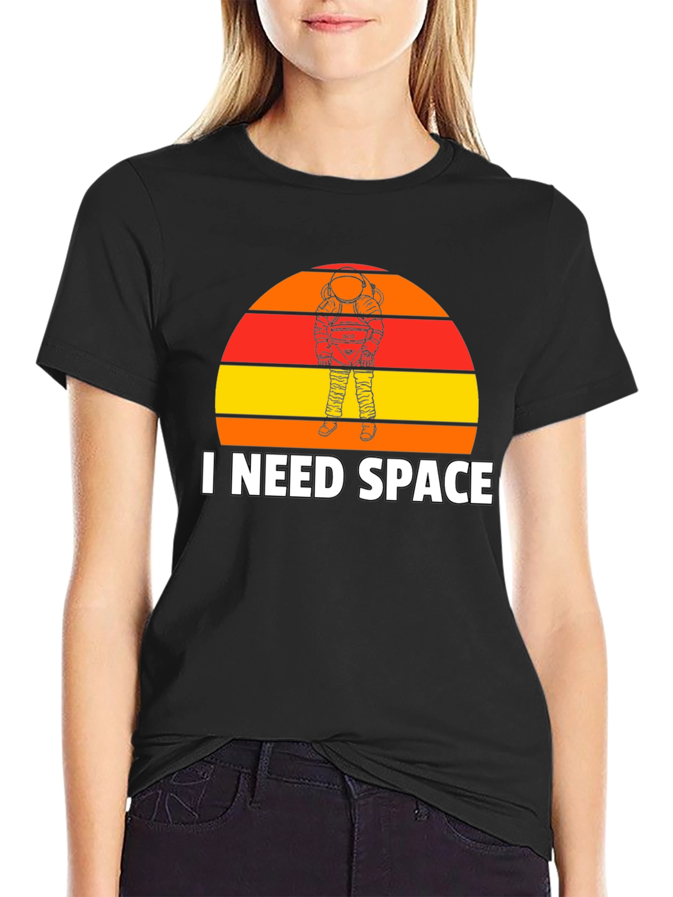 I Need Space T-Shirt: Astronaut Sunset Graphic Tee