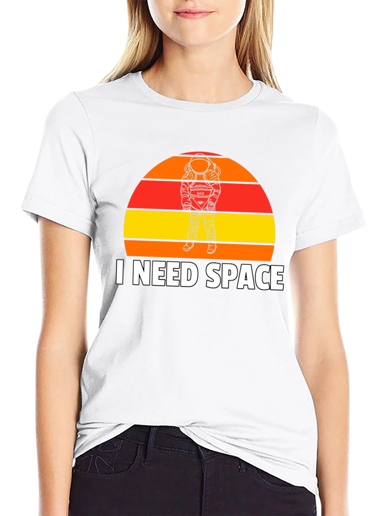 I Need Space T-Shirt: Astronaut Sunset Graphic Tee
