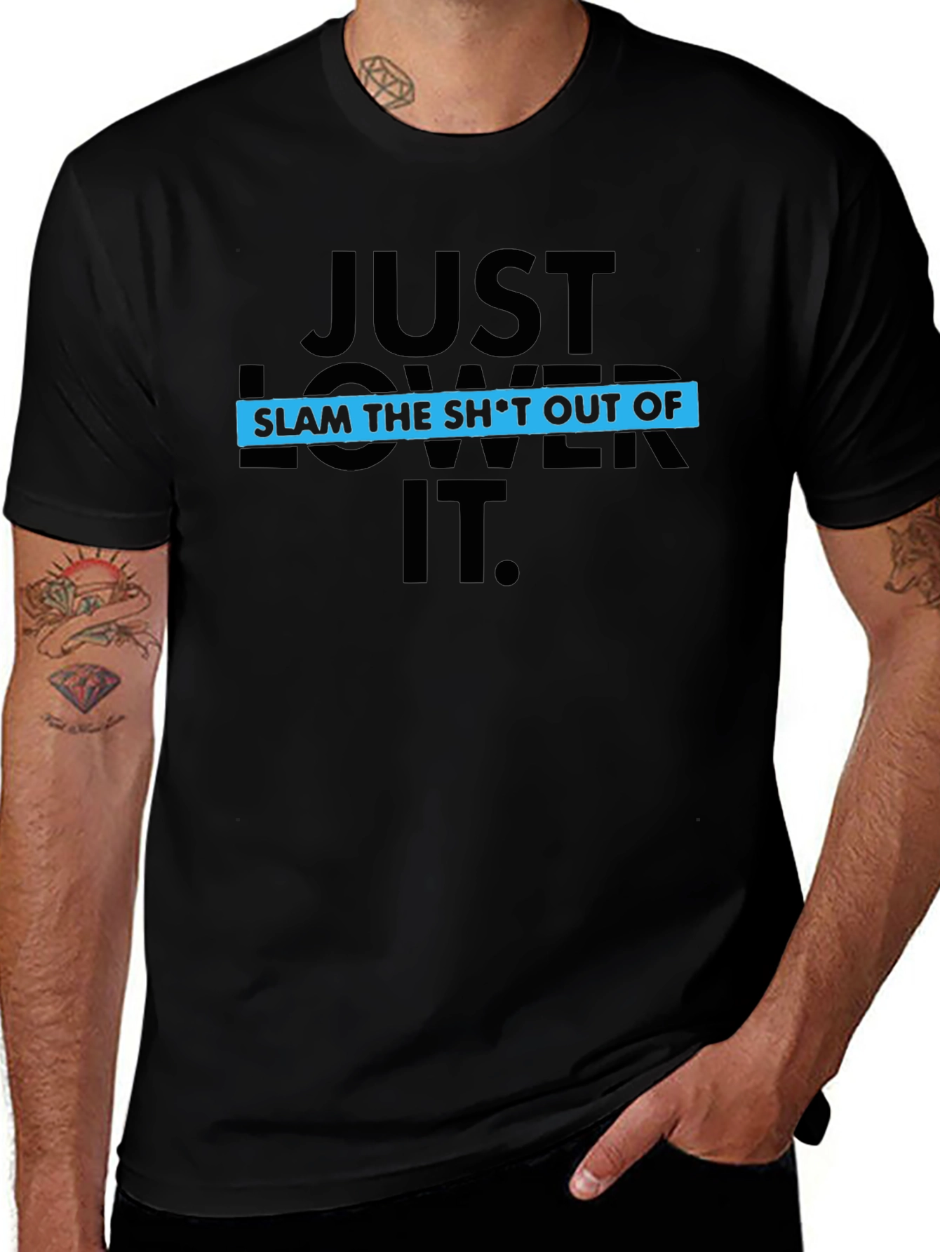 Just Lower It Black Graphic Tee