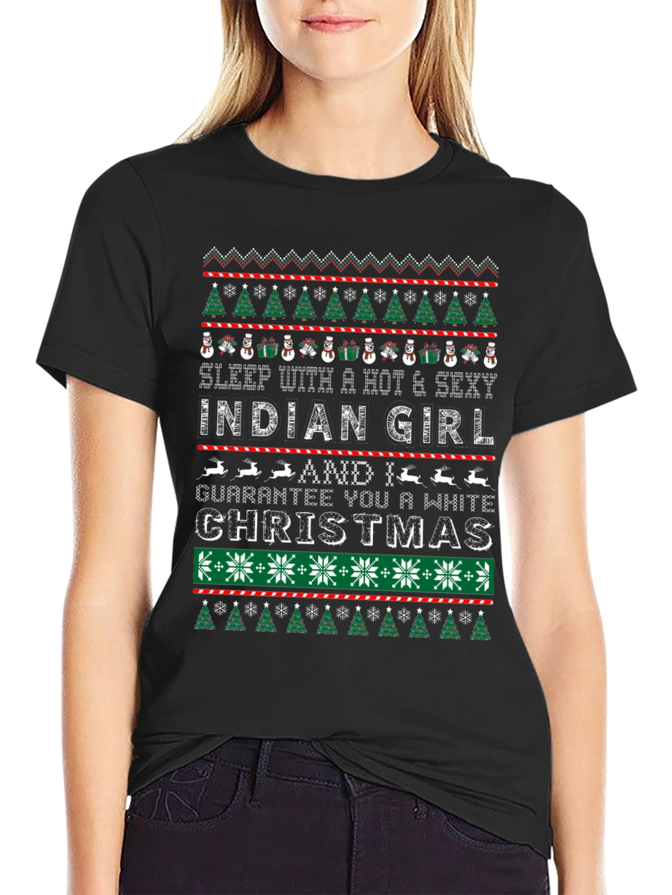 Hot & Sexy Indian Girl Ugly Christmas Sweater T-Shirt