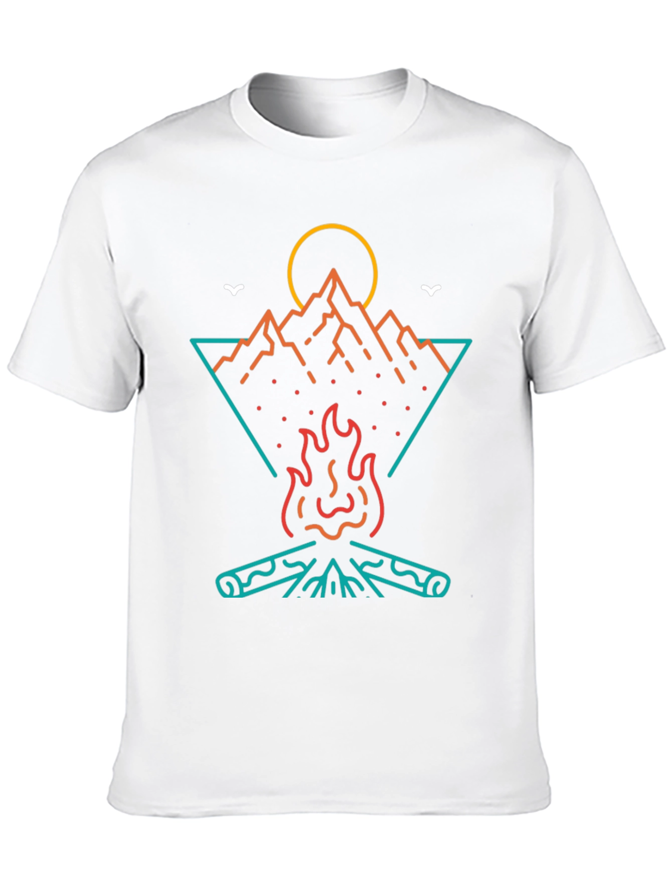 Campfire Mountain Graphic Tee - Black Cotton T-Shirt