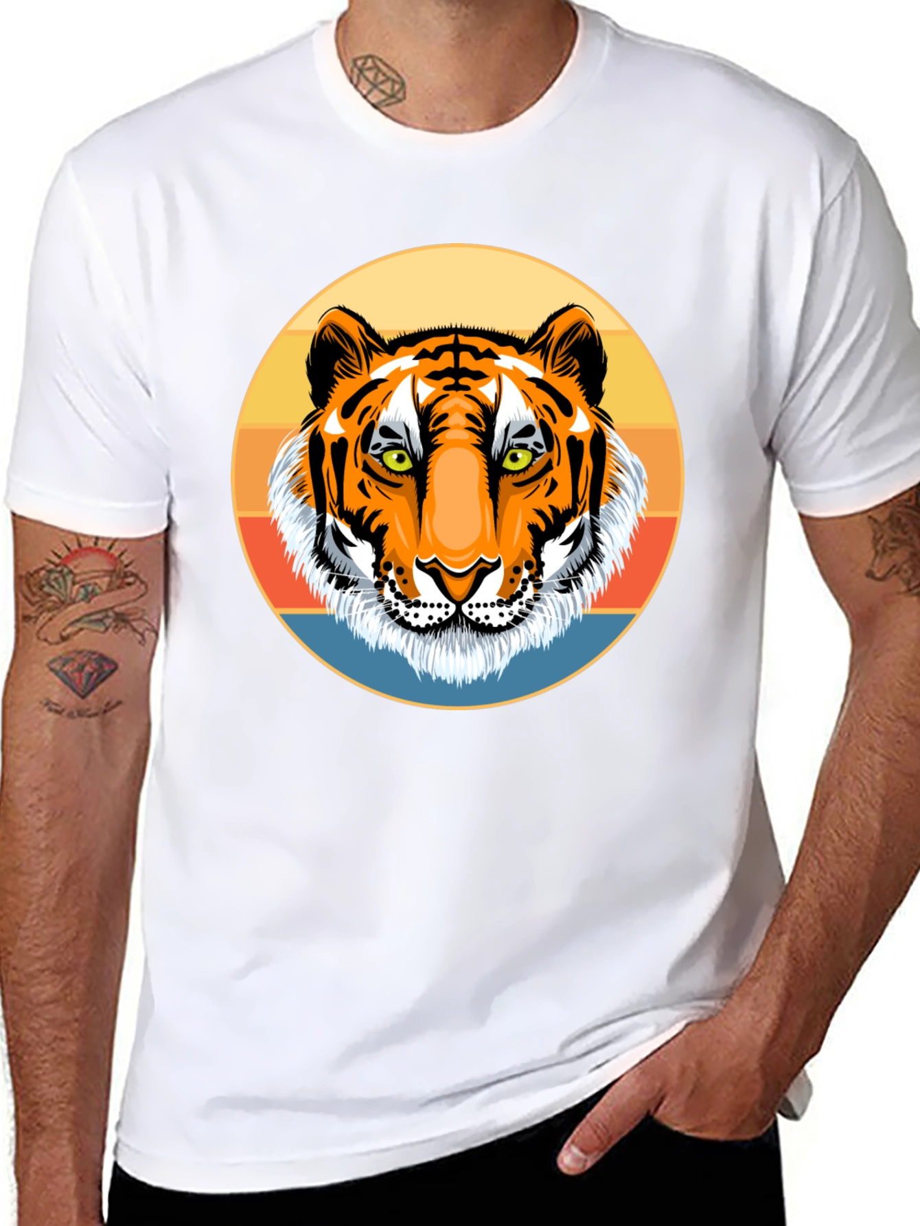 Tiger Graphic Tee - Retro Style Black T-Shirt