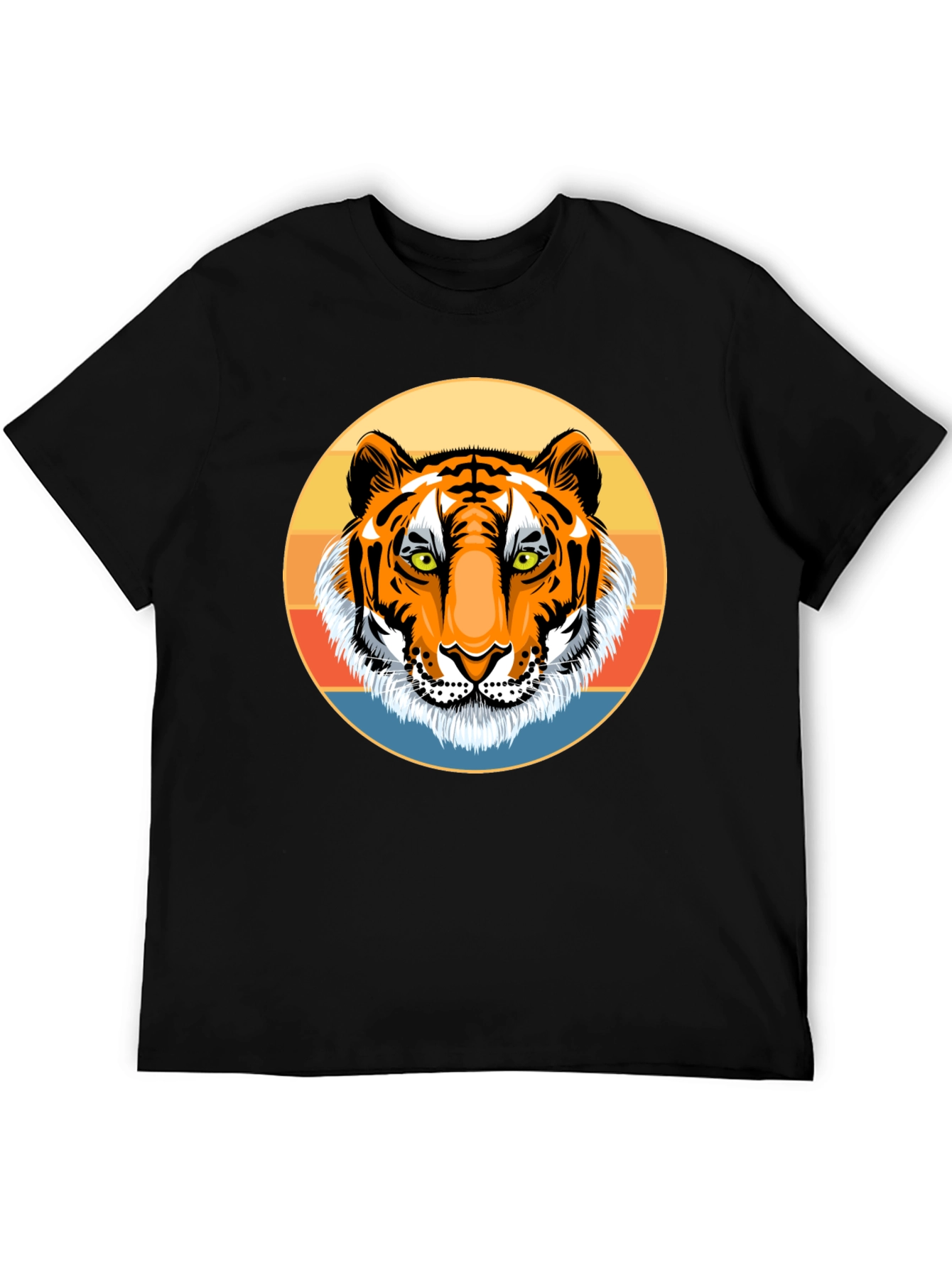 Tiger Graphic Tee - Retro Style Black T-Shirt
