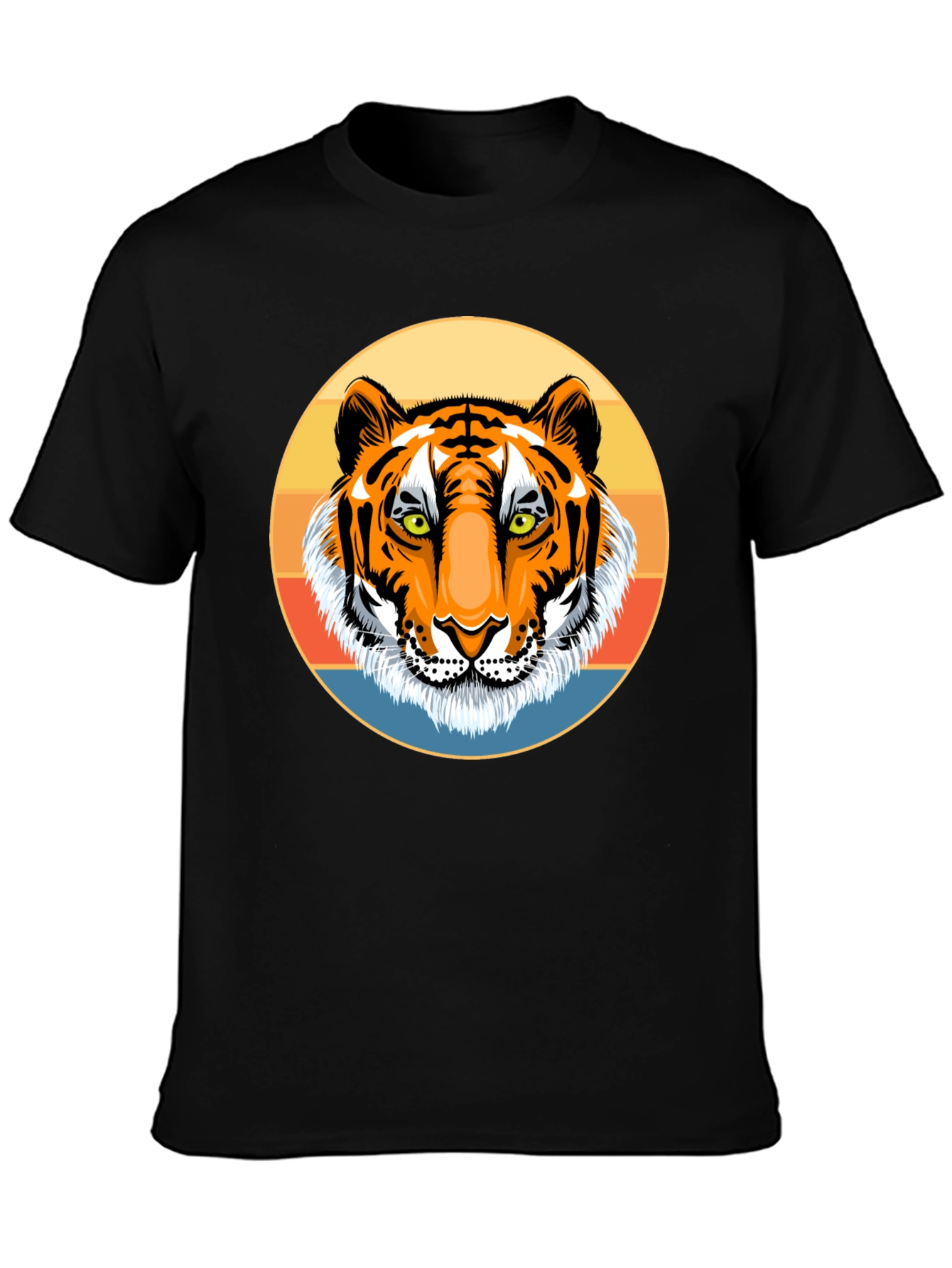Tiger Graphic Tee - Retro Style Black T-Shirt