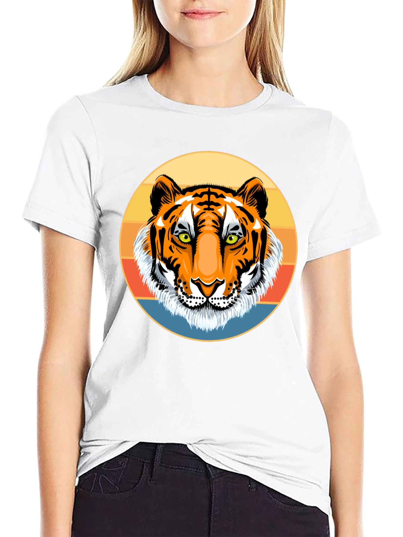 Tiger Graphic Tee - Retro Style Black T-Shirt