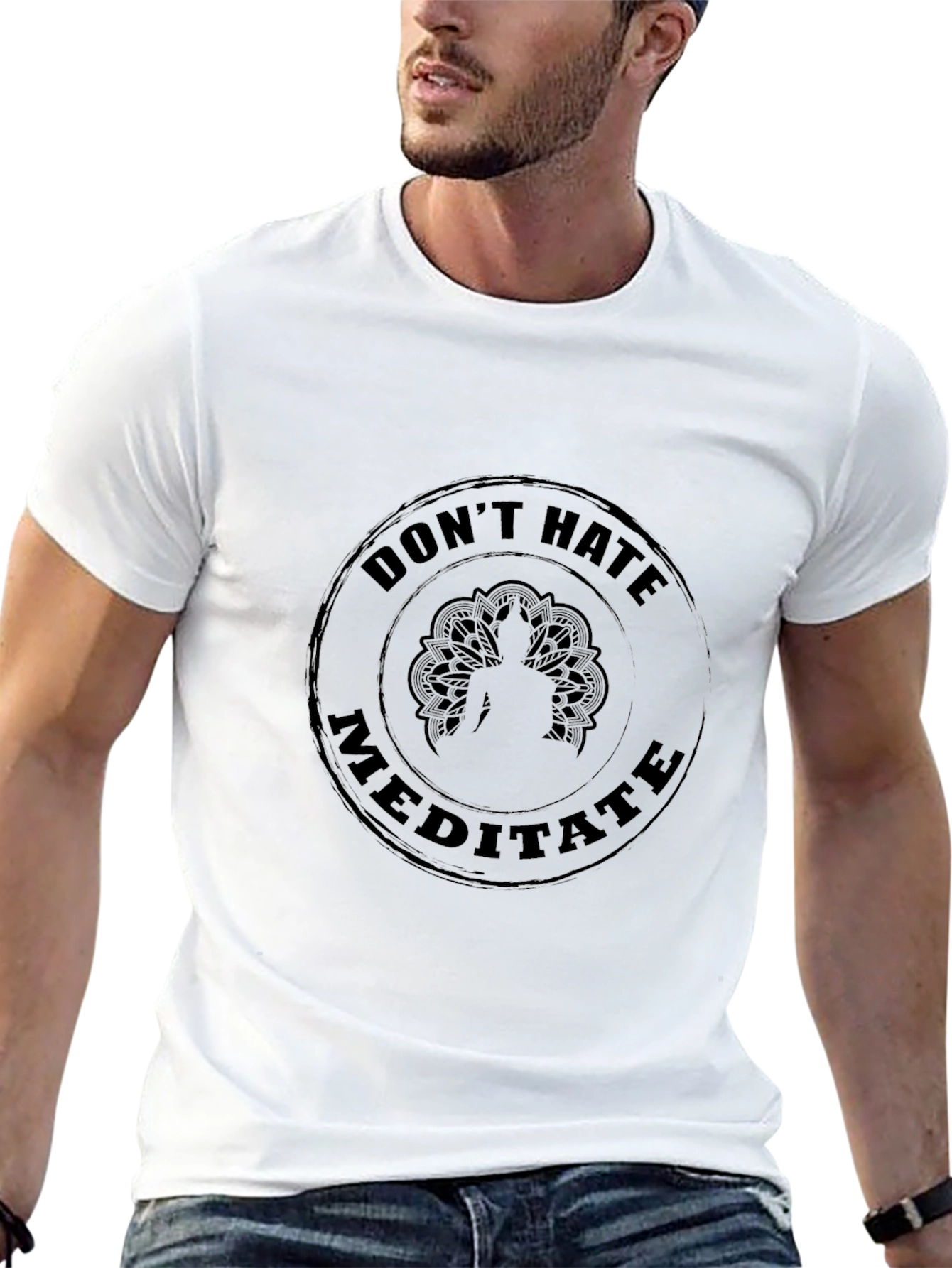 Dont Hate Meditate Black T-Shirt