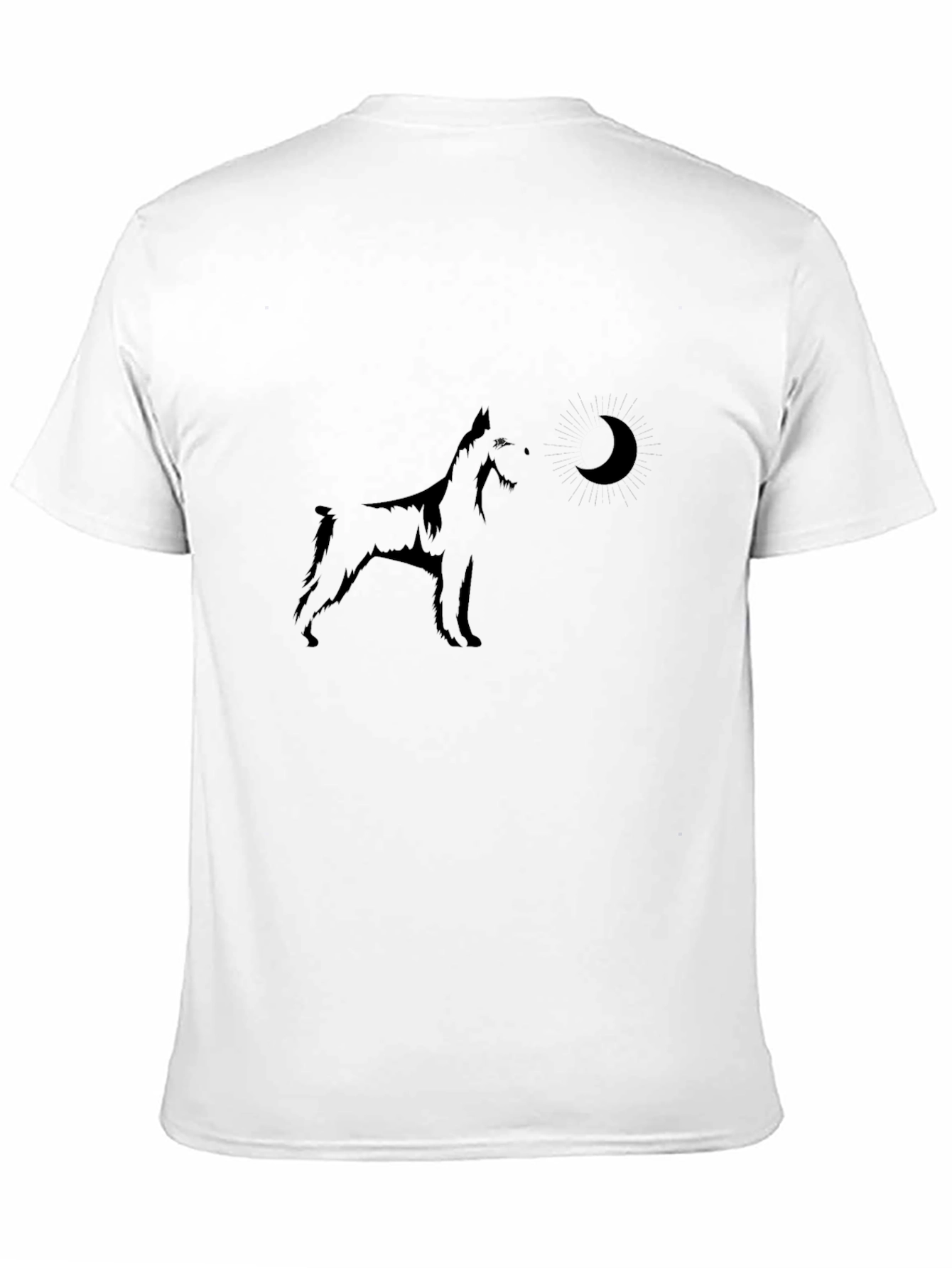 Black Dog Howling at Moon Graphic Tee