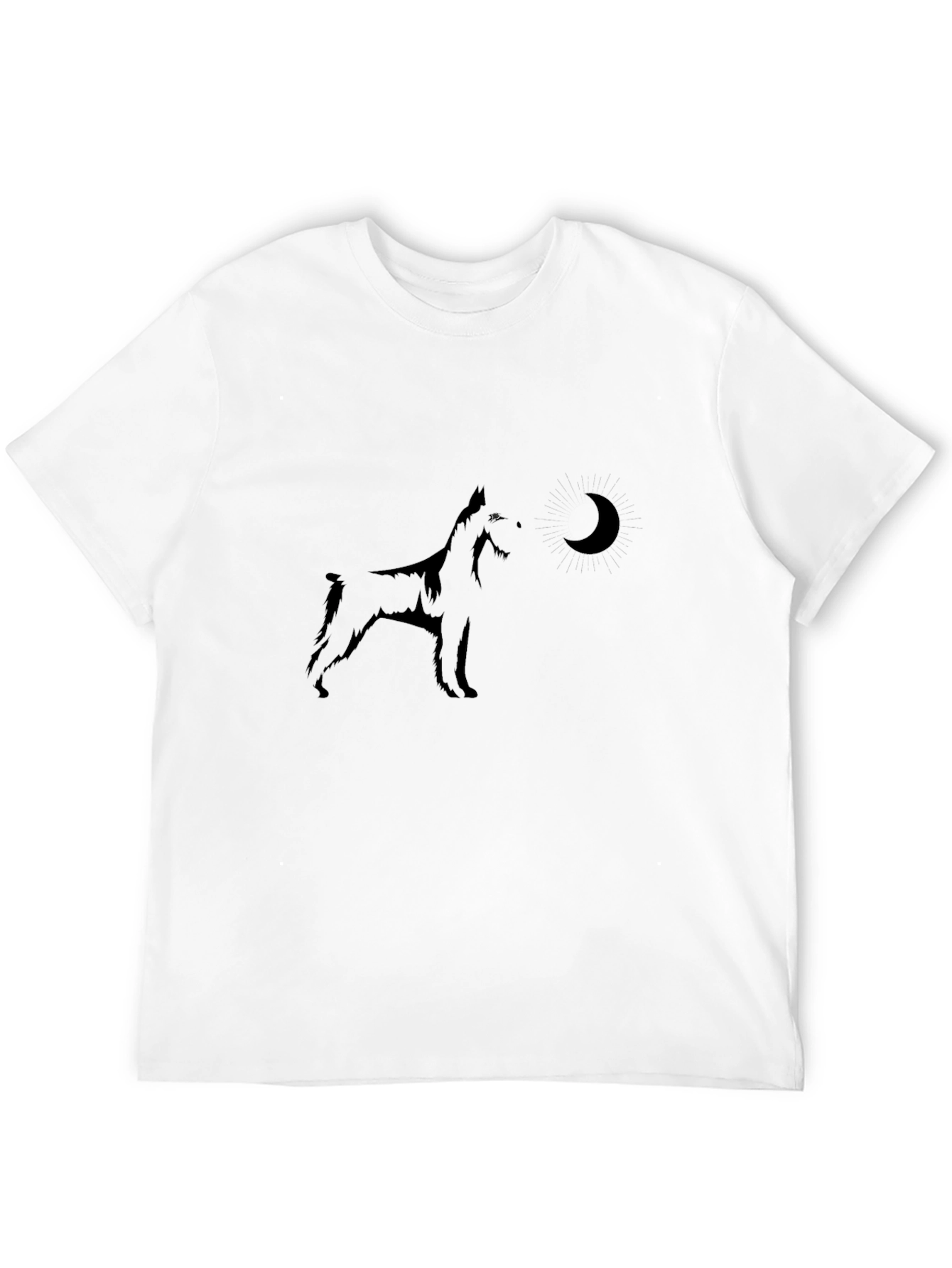Black Dog Howling at Moon Graphic Tee