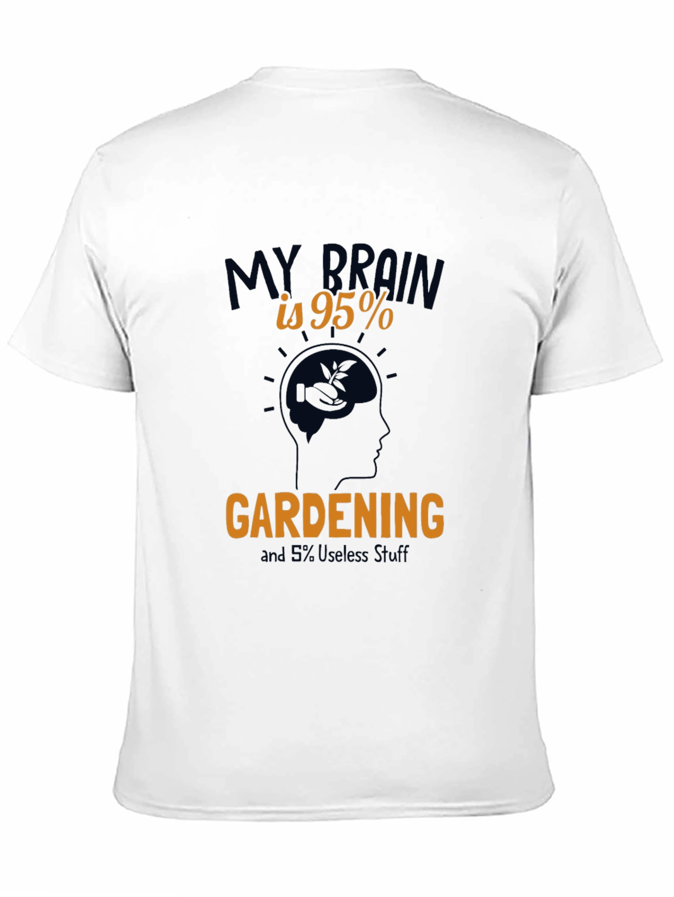 Gardening Brain Graphic Tee - Black Cotton T-Shirt