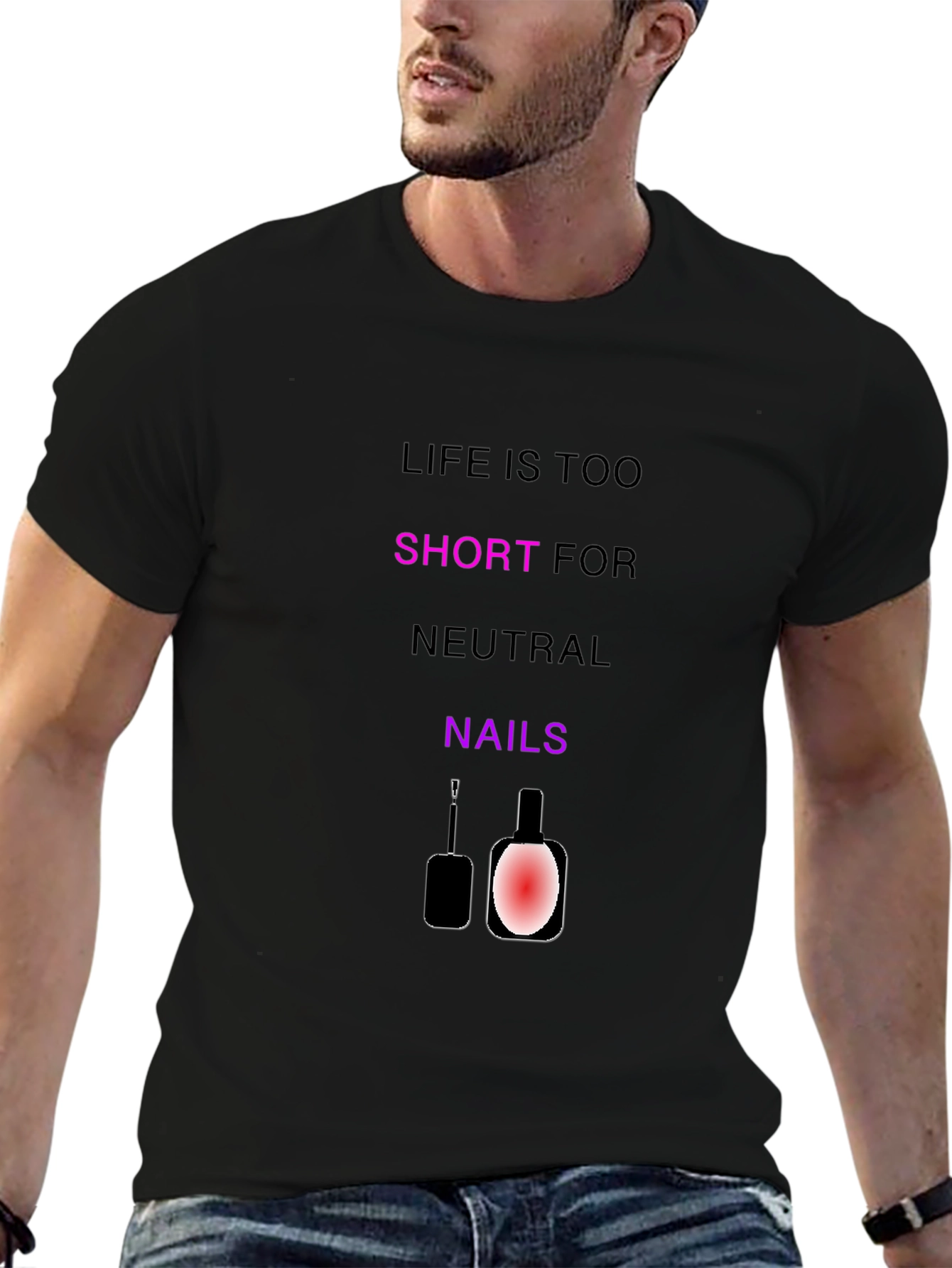 Lifes Too Short Nail Polish Graphic Tee