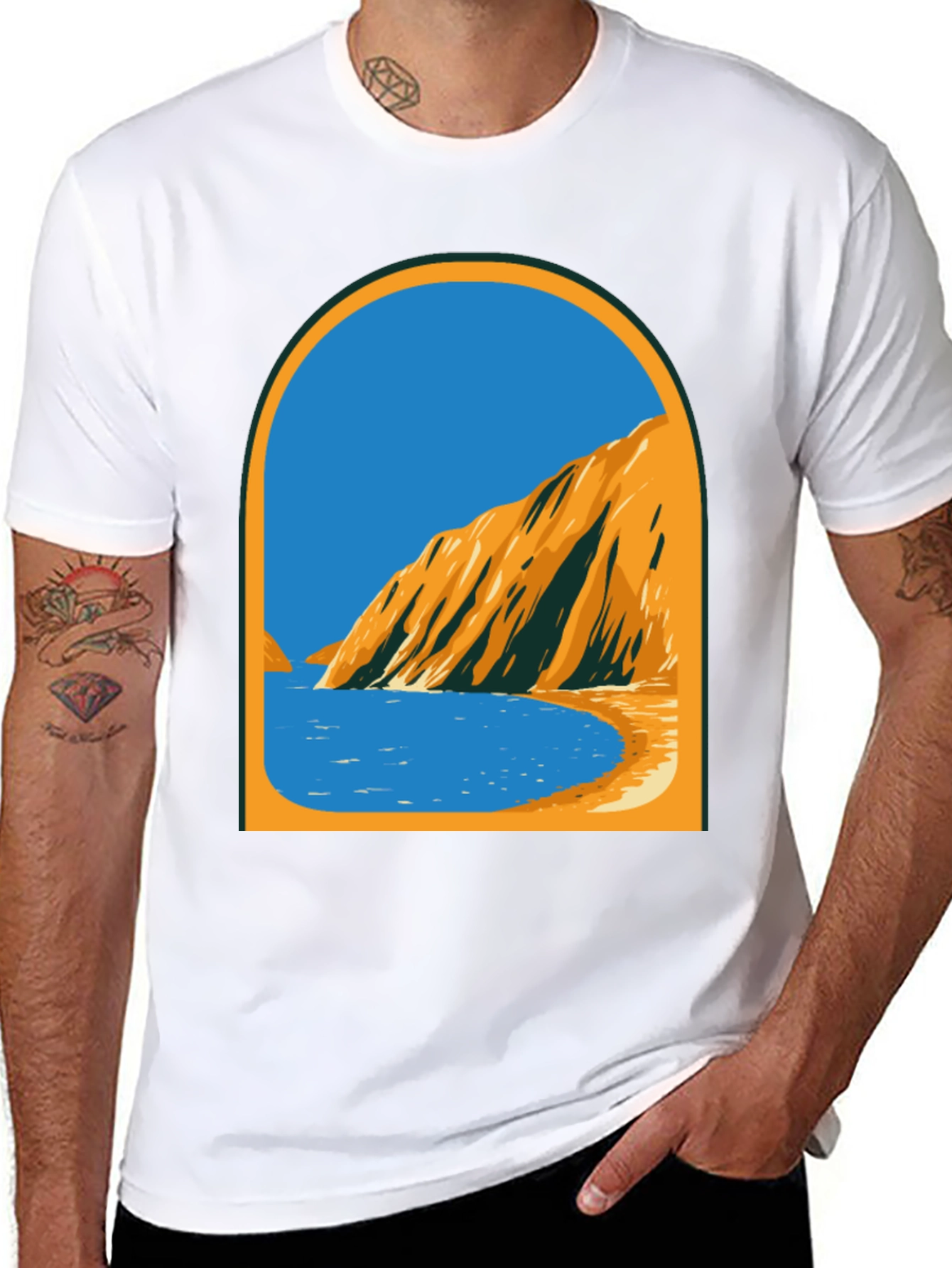 Coastal View Graphic Tee - Black