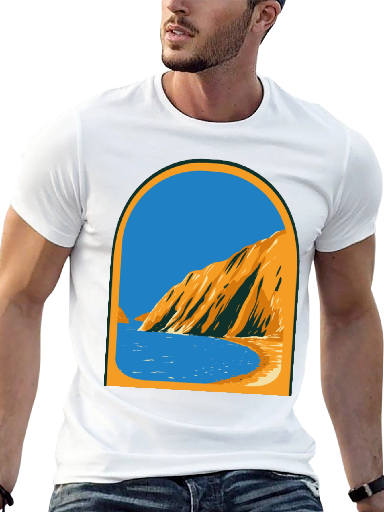 Coastal View Graphic Tee - Black