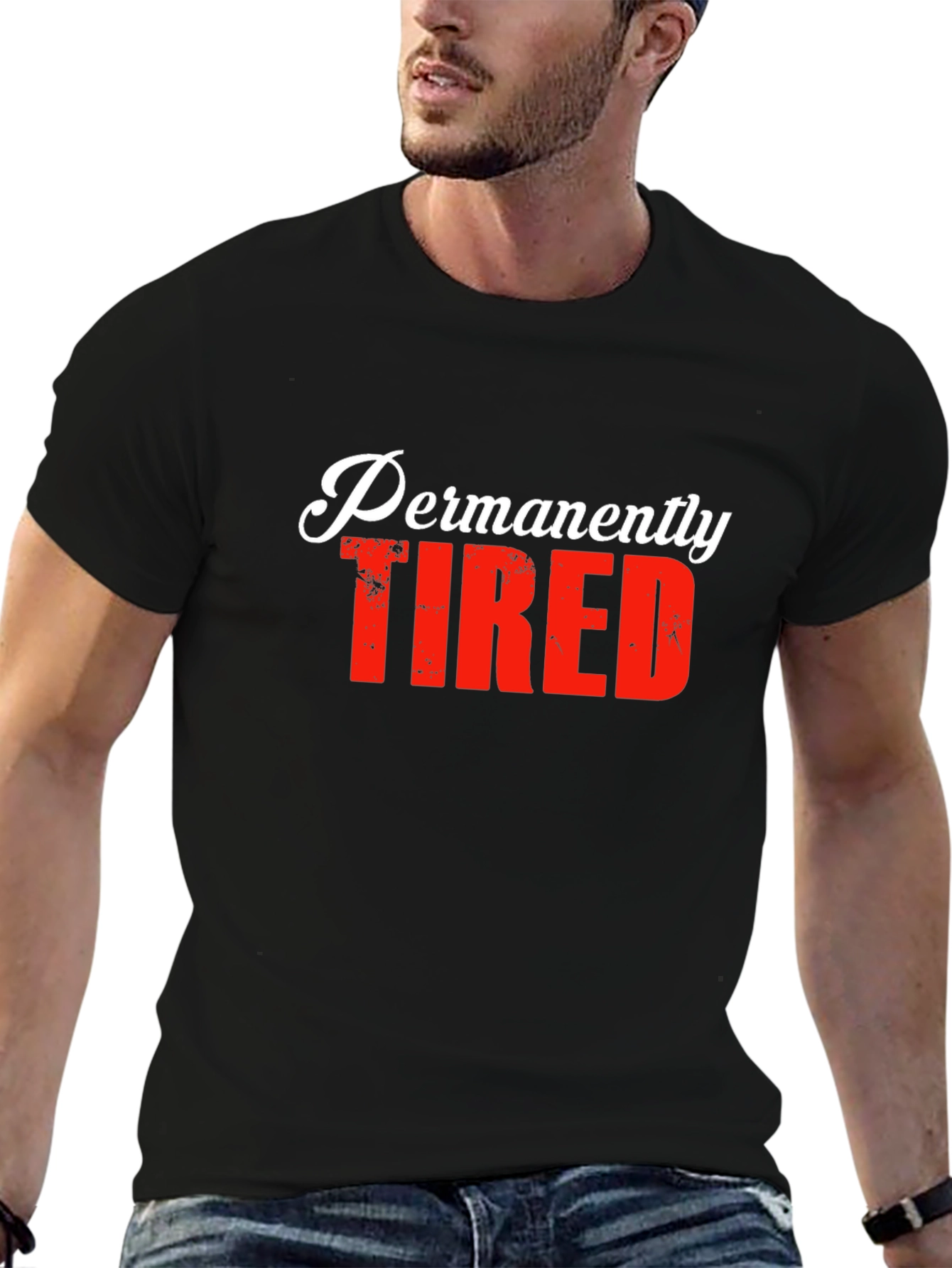 Permanently Tired Graphic Tee - Black