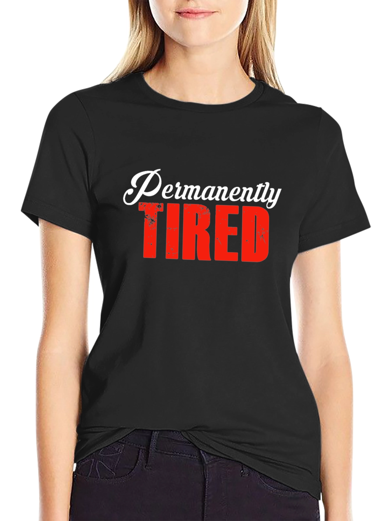 Permanently Tired Graphic Tee - Black