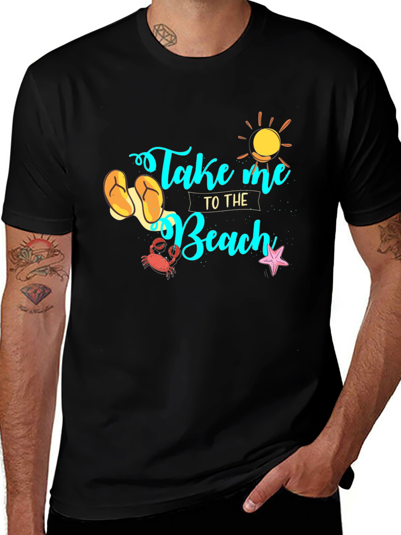 Take Me to the Beach Black Tee