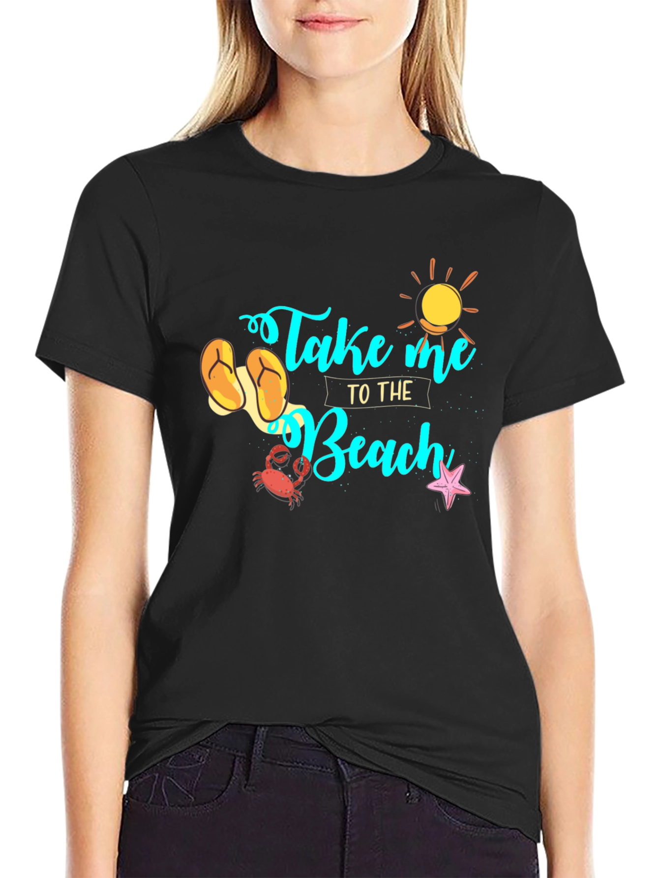 Take Me to the Beach Black Tee