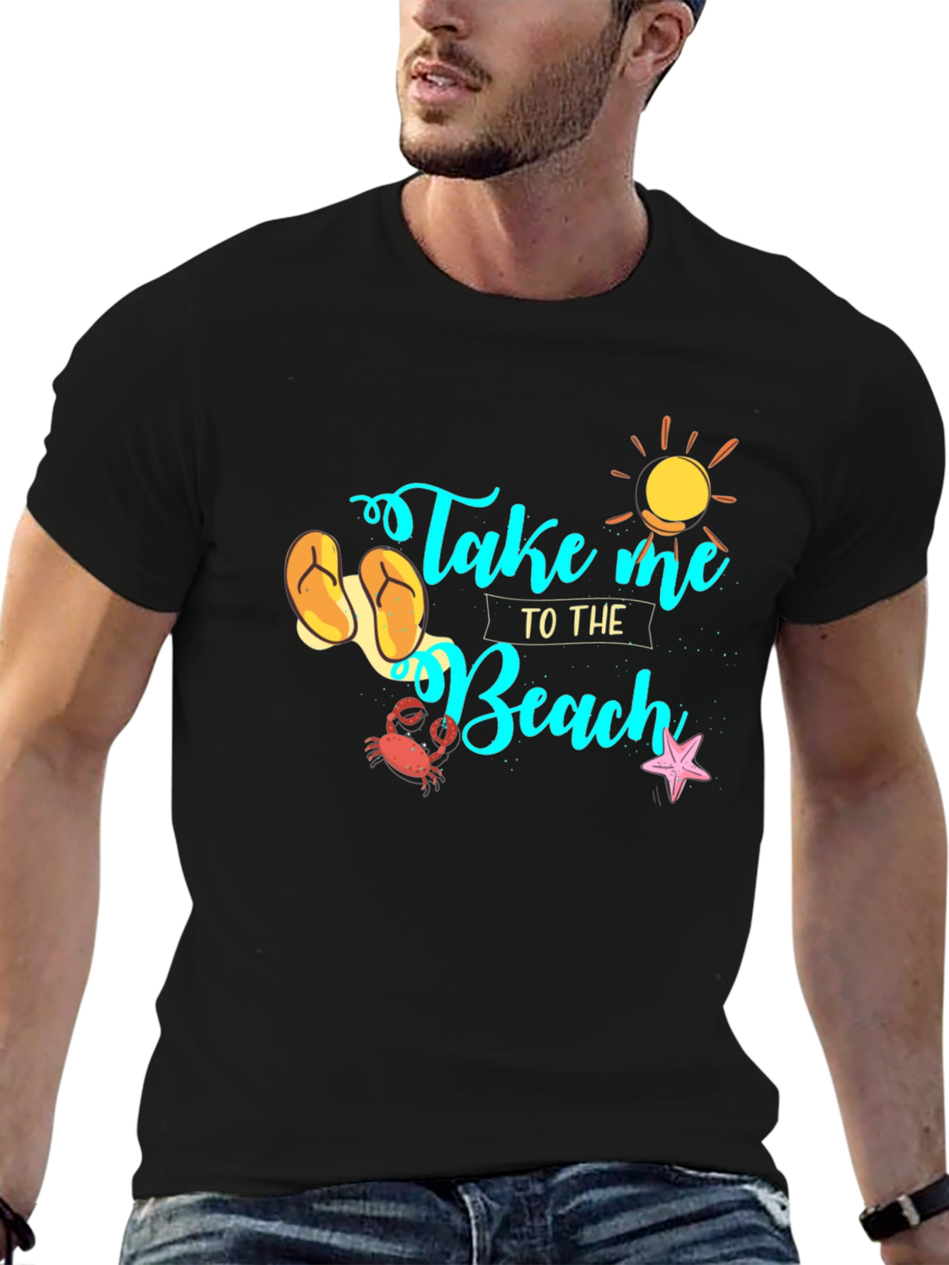 Take Me to the Beach Black Tee