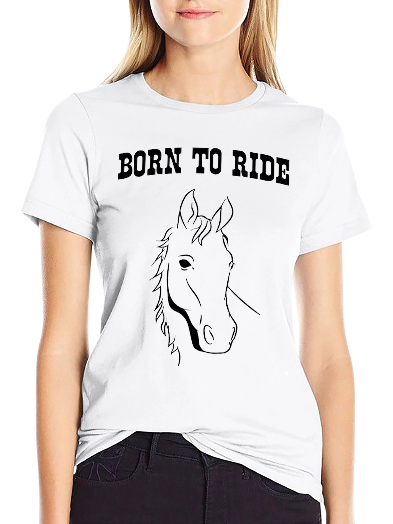 Born to Ride Horse Graphic Black T-Shirt
