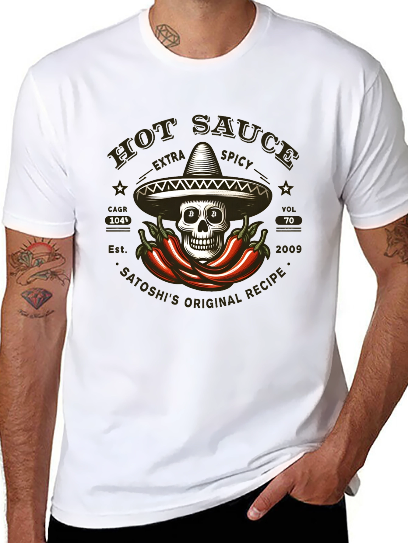 Hot Sauce Skull T-Shirt - Extra Spicy Design