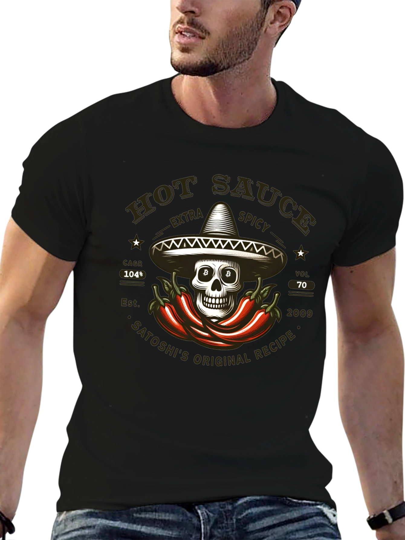 Hot Sauce Skull T-Shirt - Extra Spicy Design