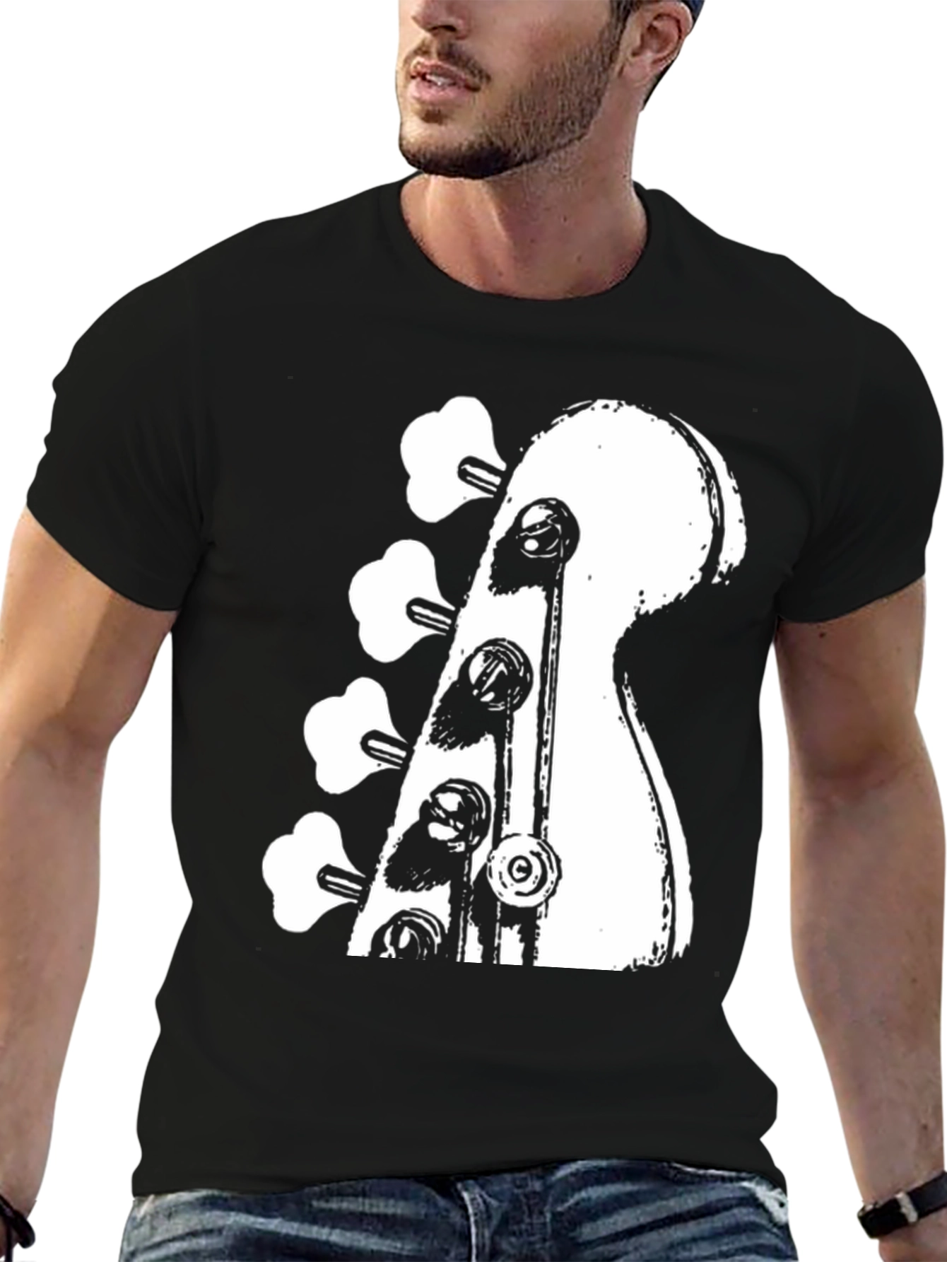 Bass Guitar Headstock Graphic T-Shirt