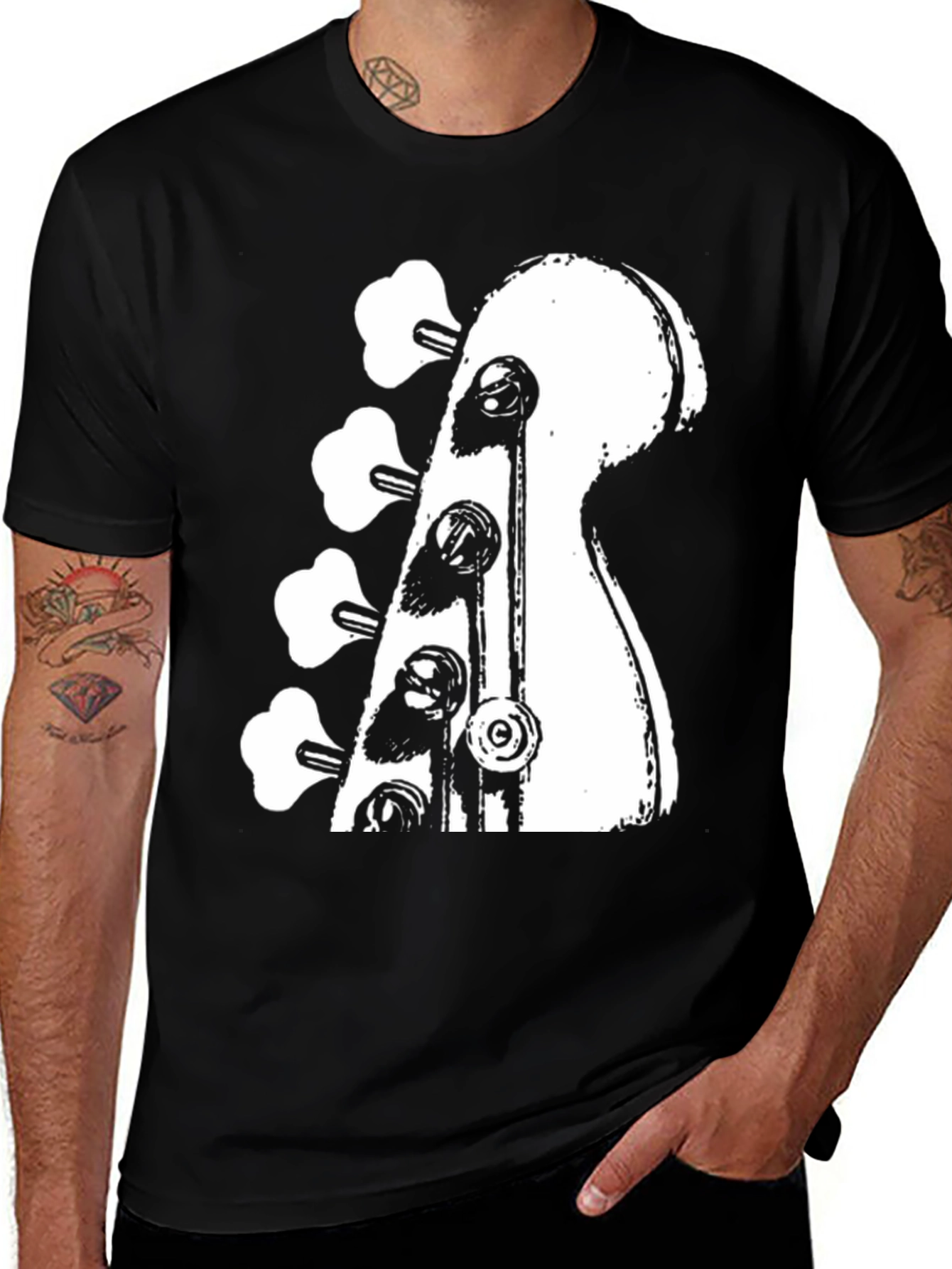 Bass Guitar Headstock Graphic T-Shirt