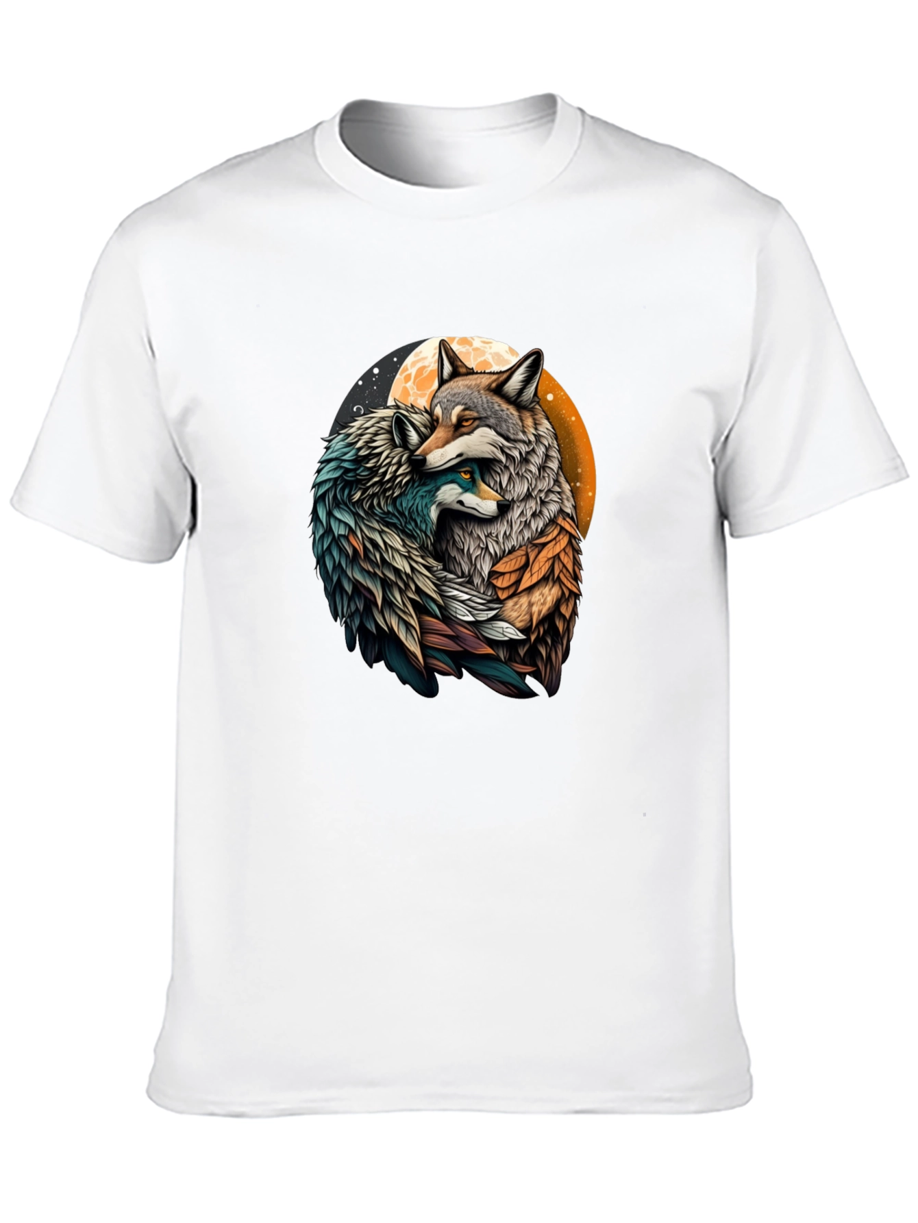 Loving Wolves Graphic T-Shirt - Stylish Black Tee