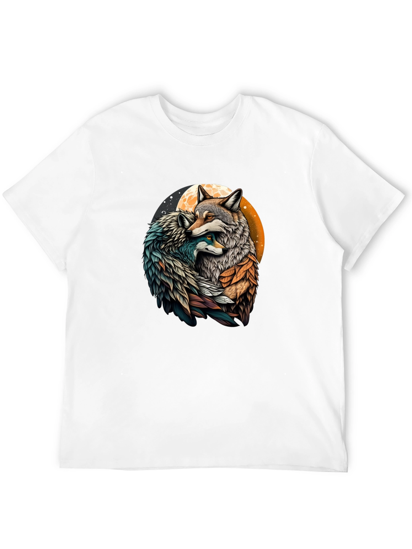Loving Wolves Graphic T-Shirt - Stylish Black Tee