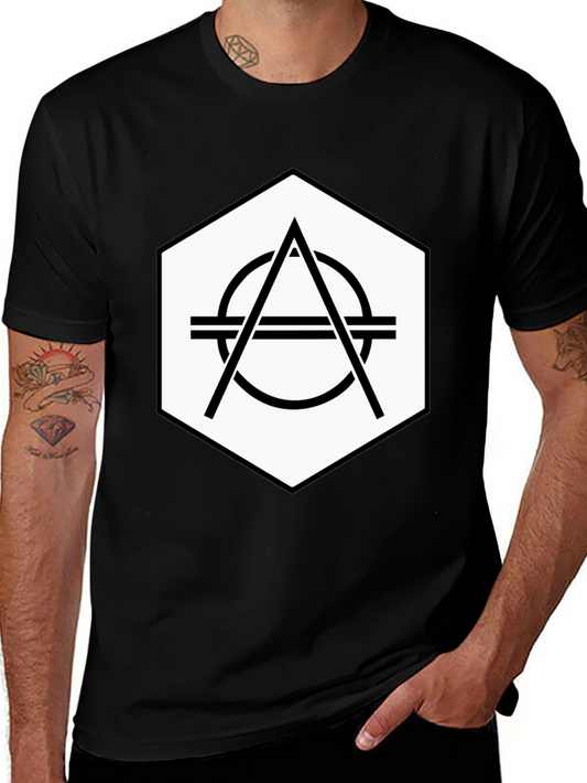 Geometric Logo Black Tee - Modern Graphic Design