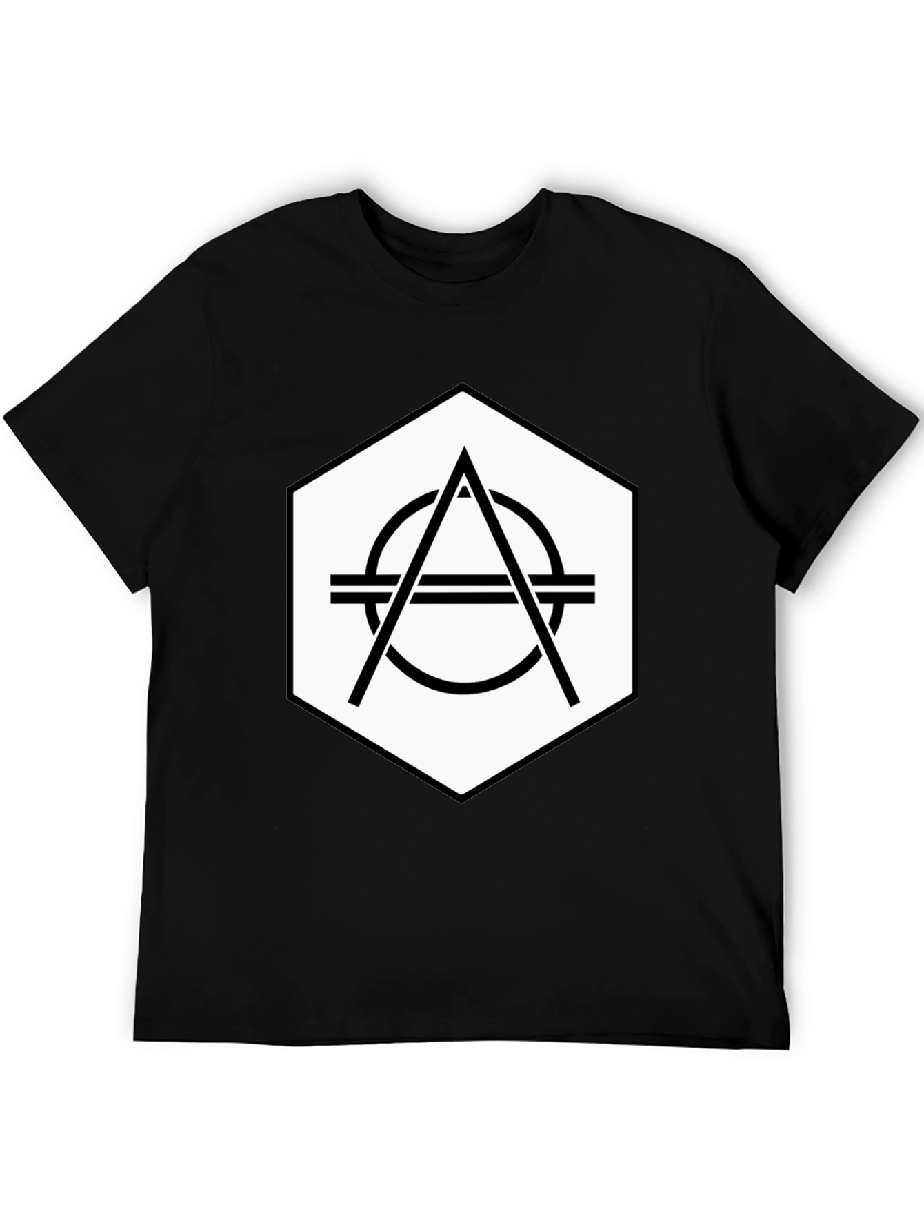 Geometric Logo Black Tee - Modern Graphic Design
