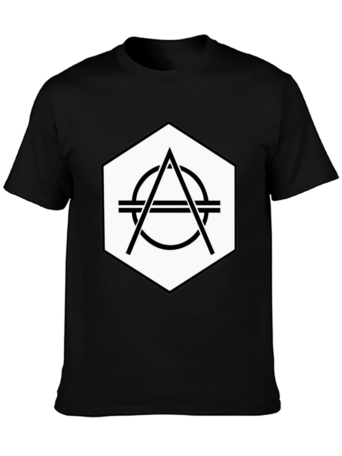Geometric Logo Black Tee - Modern Graphic Design