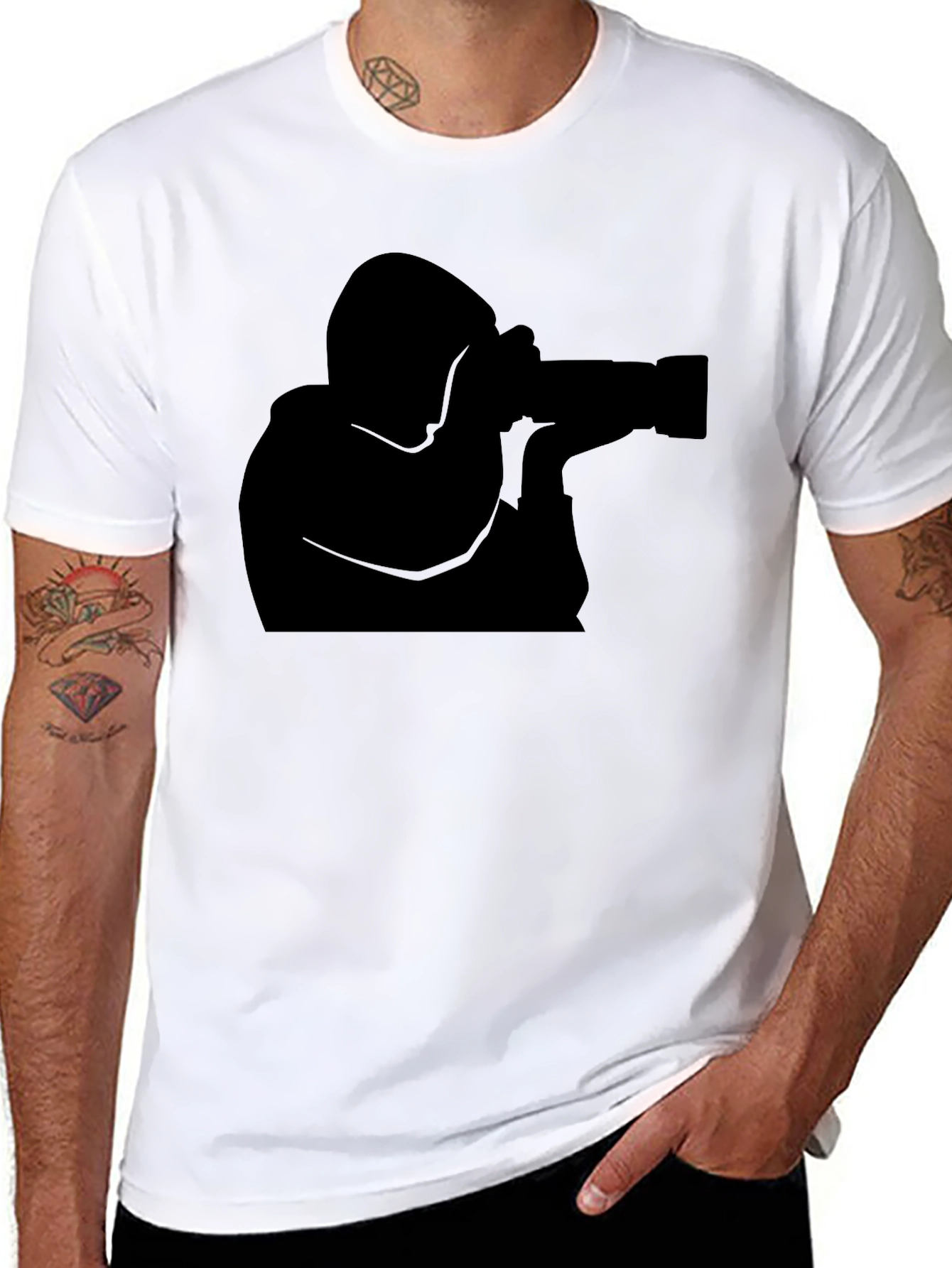 Photographer Silhouette T-Shirt - Black