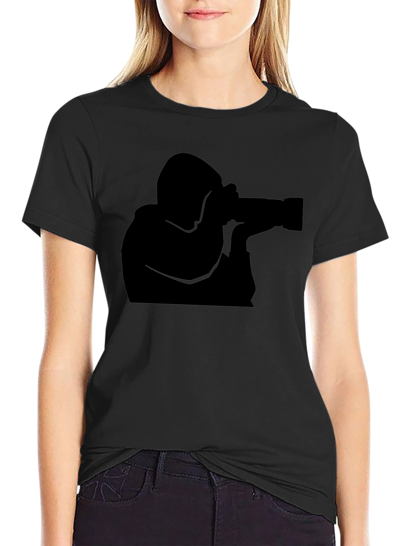 Photographer Silhouette T-Shirt - Black