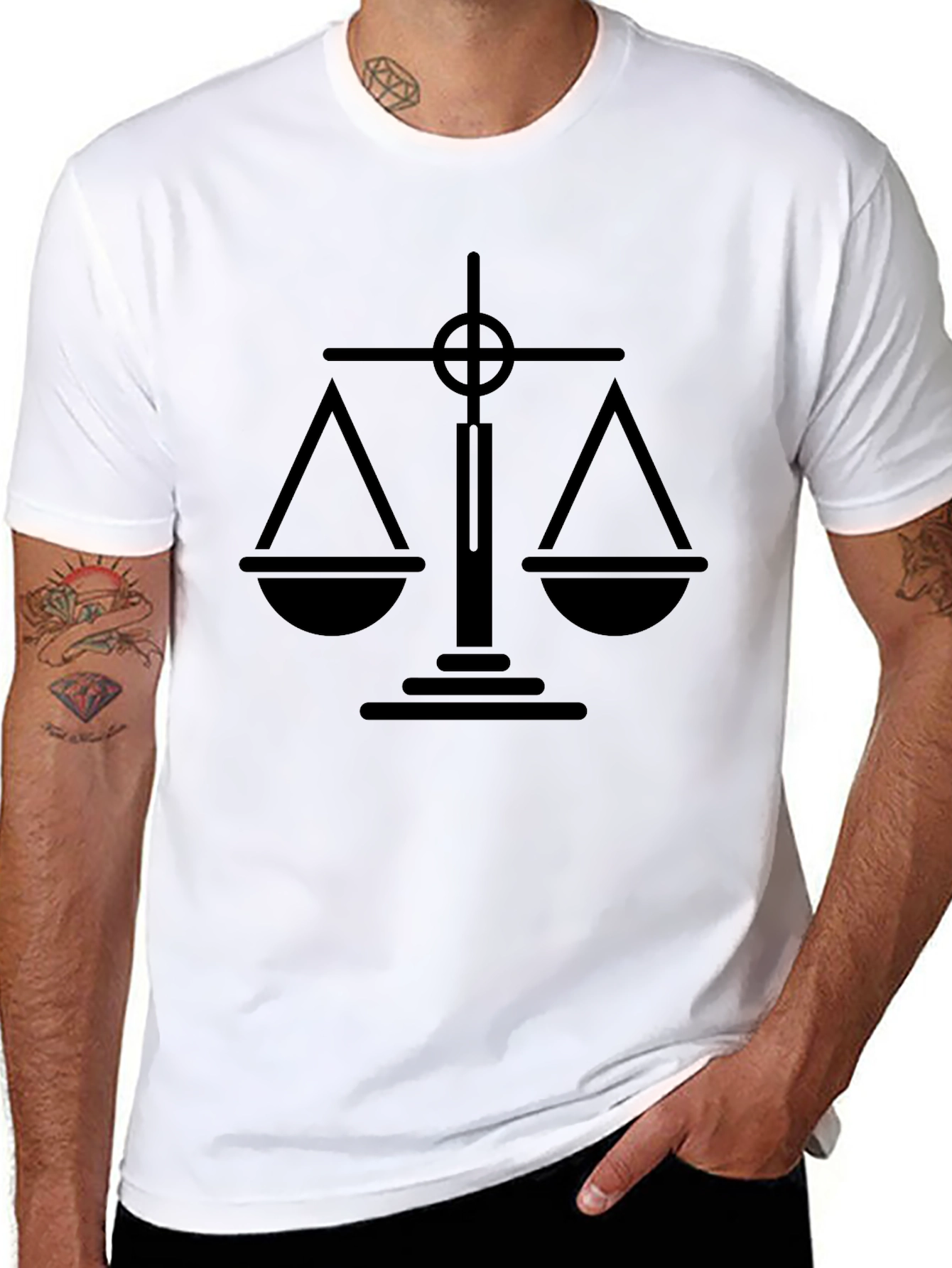 Scales of Justice Black Graphic Tee