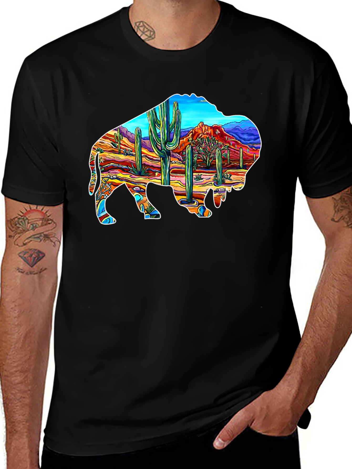 Buffalo Desert Scene Graphic Tee