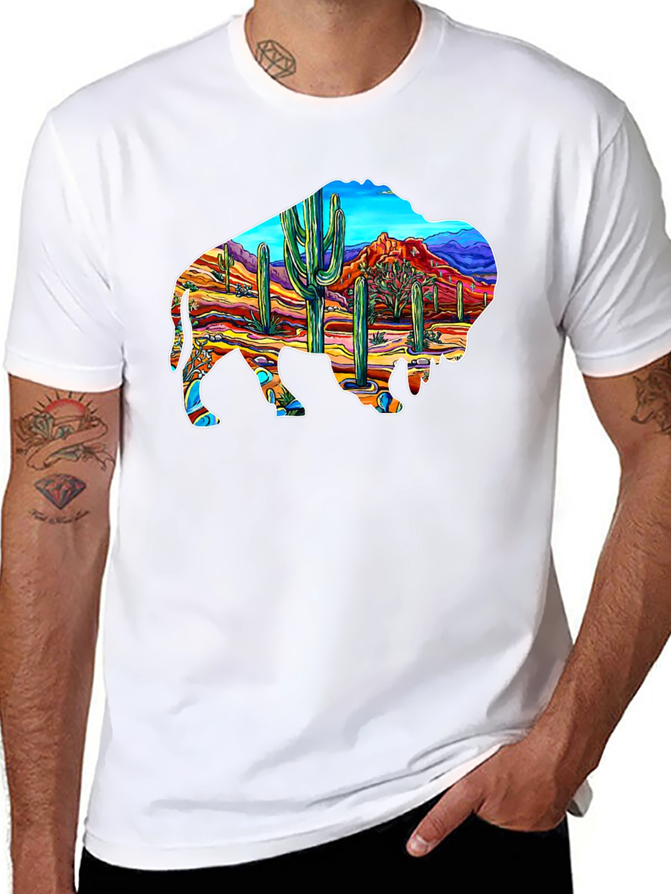 Buffalo Desert Scene Graphic Tee