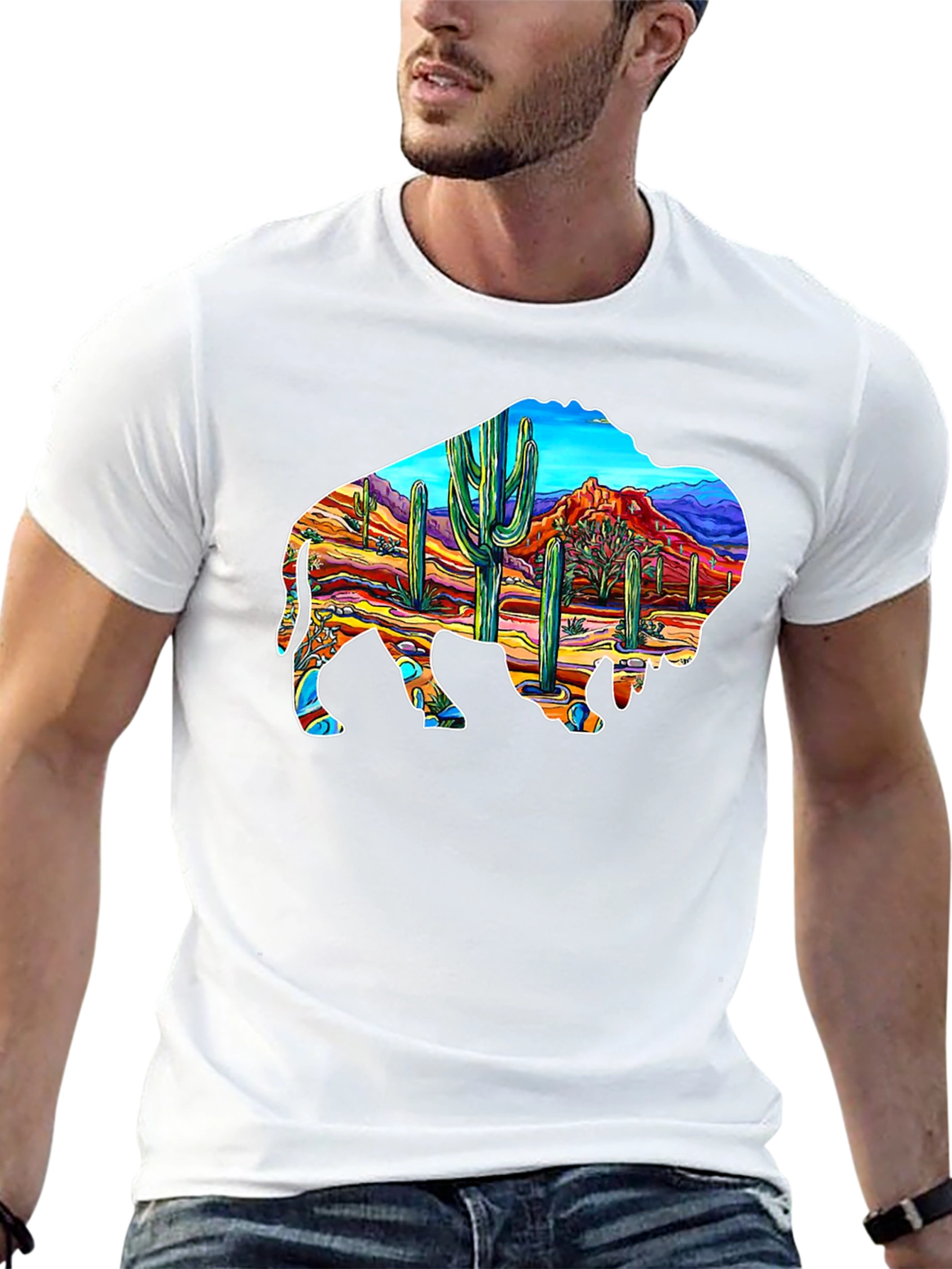Buffalo Desert Scene Graphic Tee