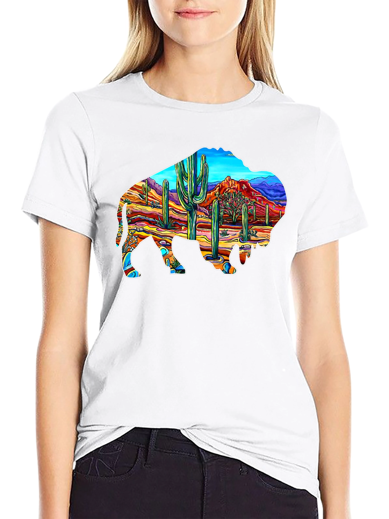Buffalo Desert Scene Graphic Tee