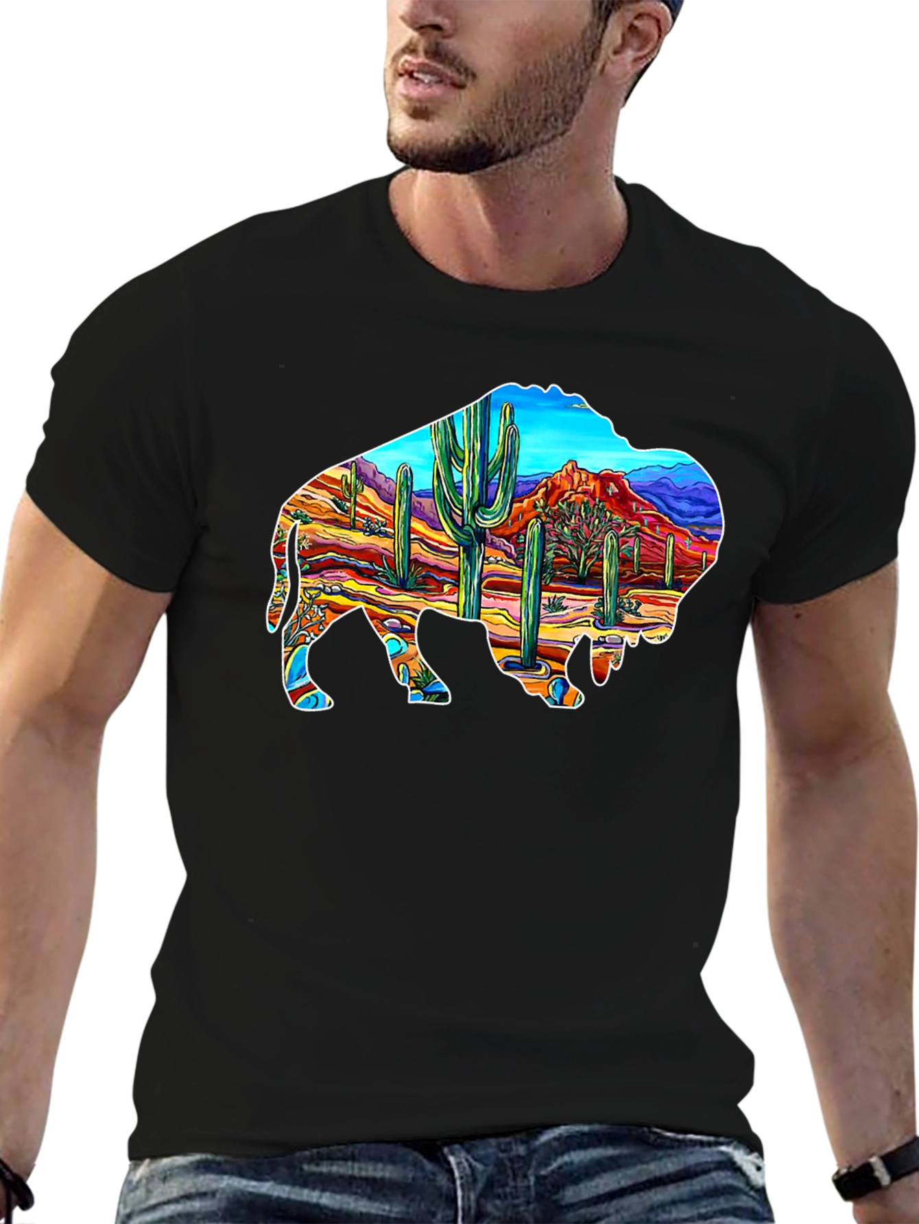 Buffalo Desert Scene Graphic Tee