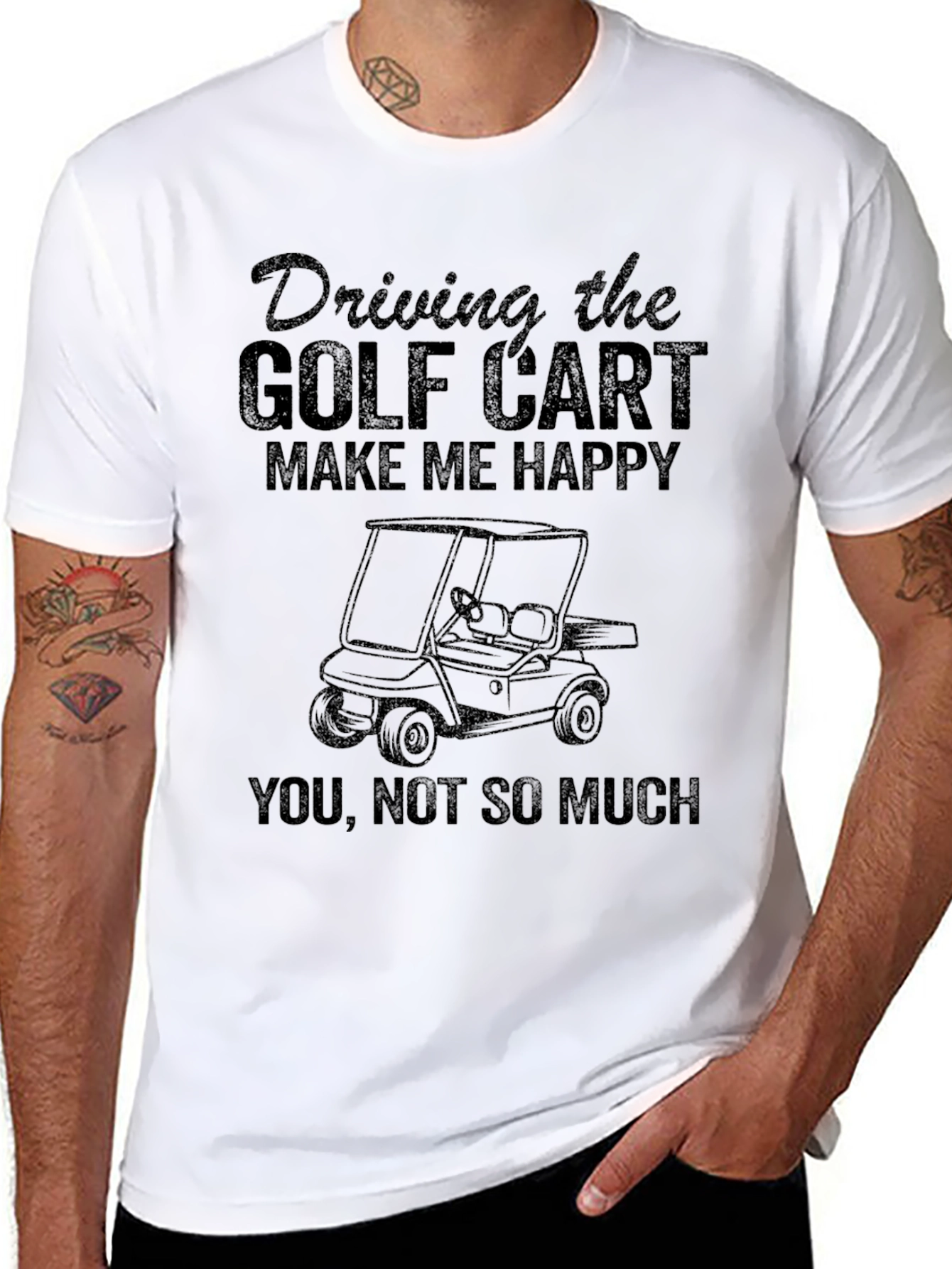 Golf Cart T-Shirt - Driving Makes Me Happy