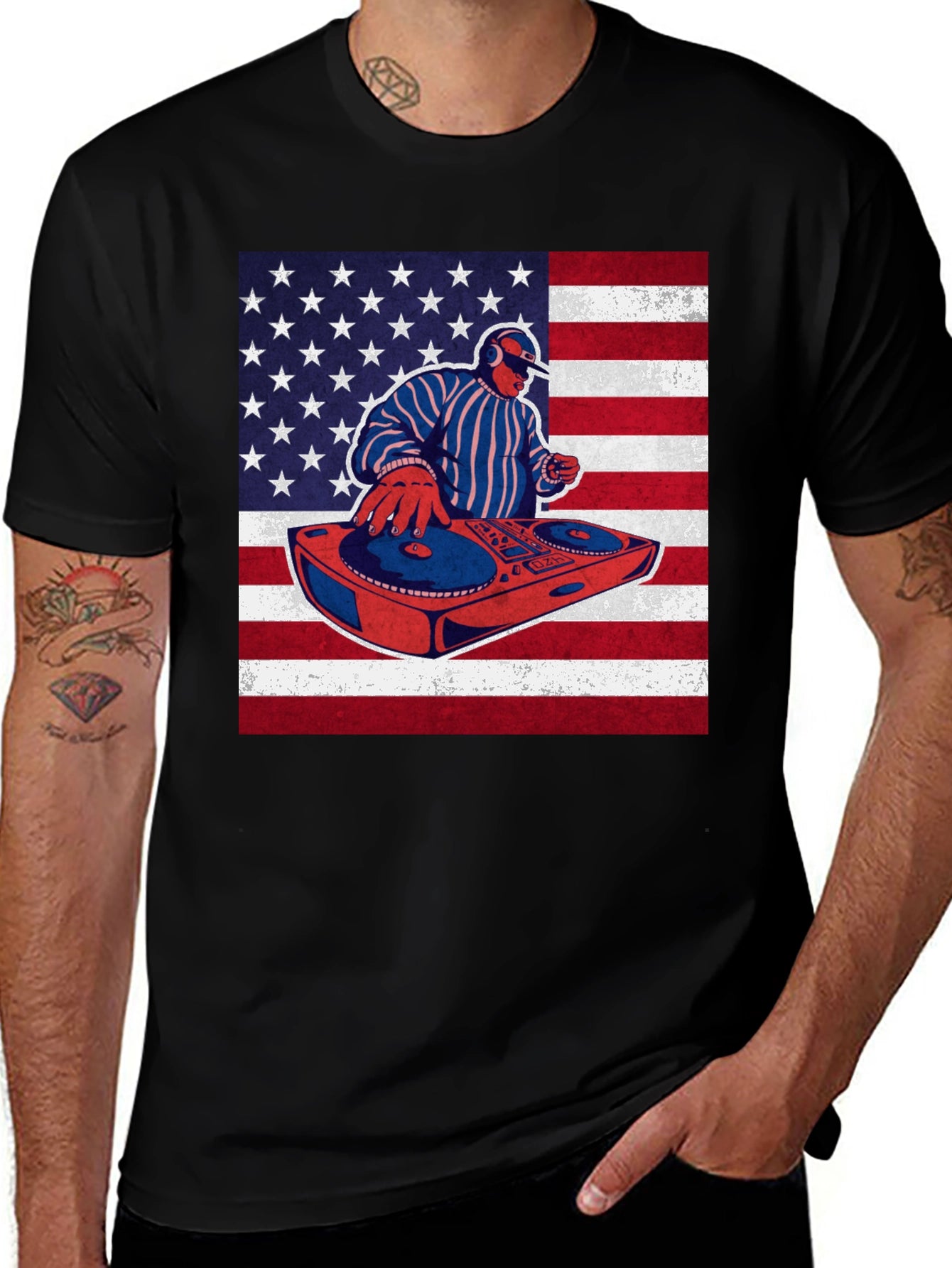 DJ American Flag T-Shirt