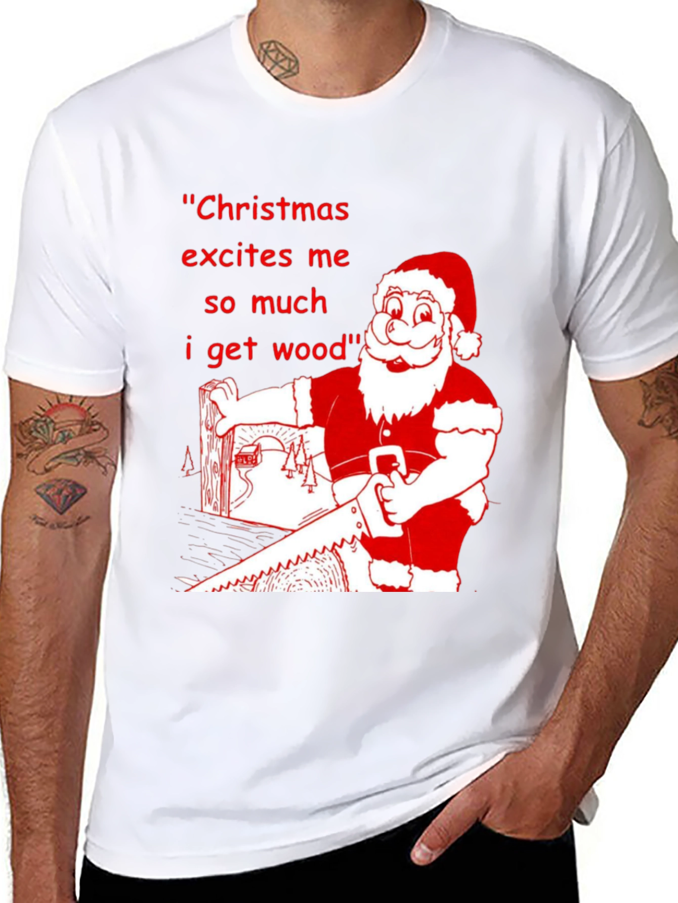 Christmas Wood Humor Tee