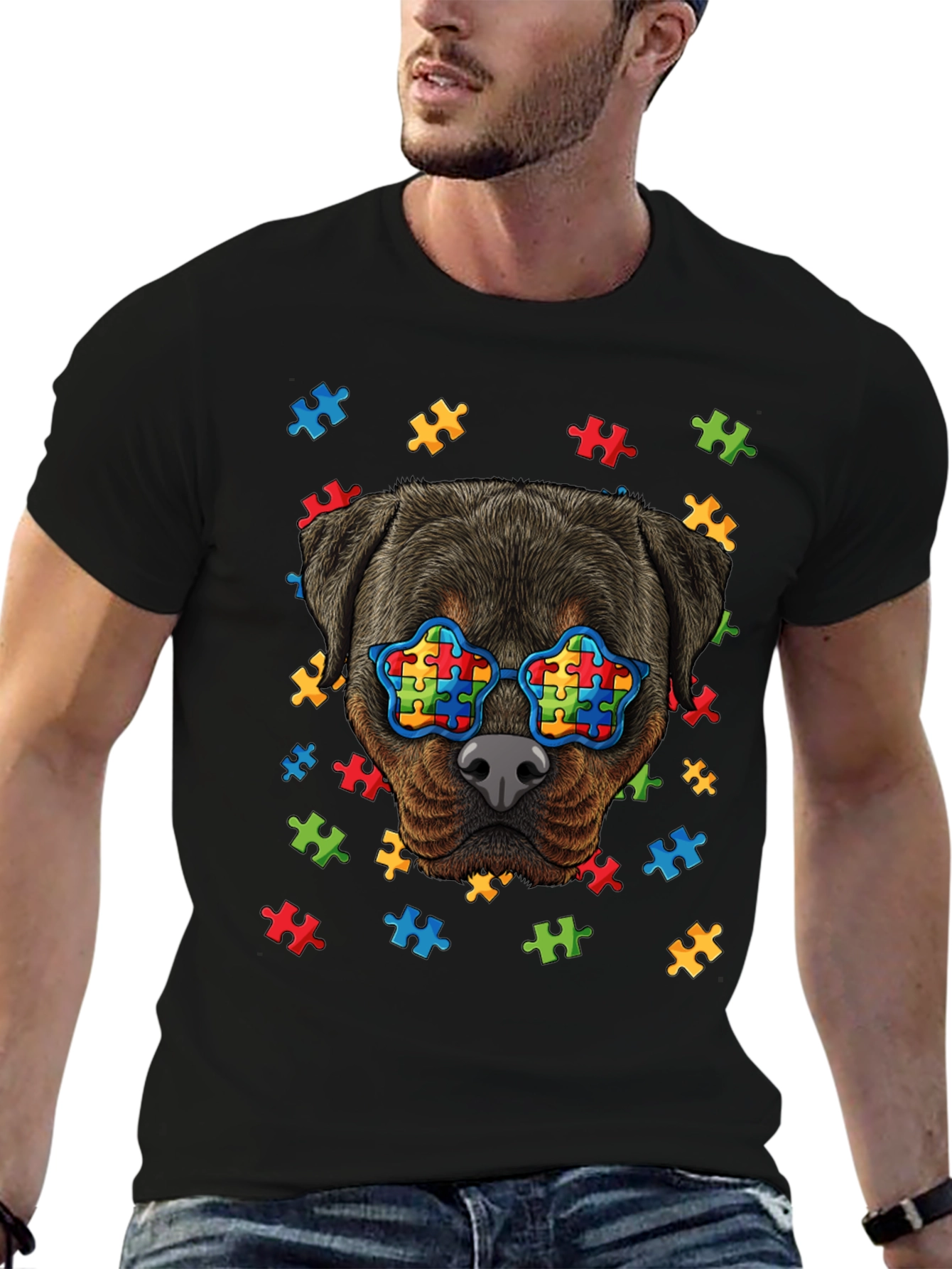 Autism Awareness Rottweiler T-Shirt