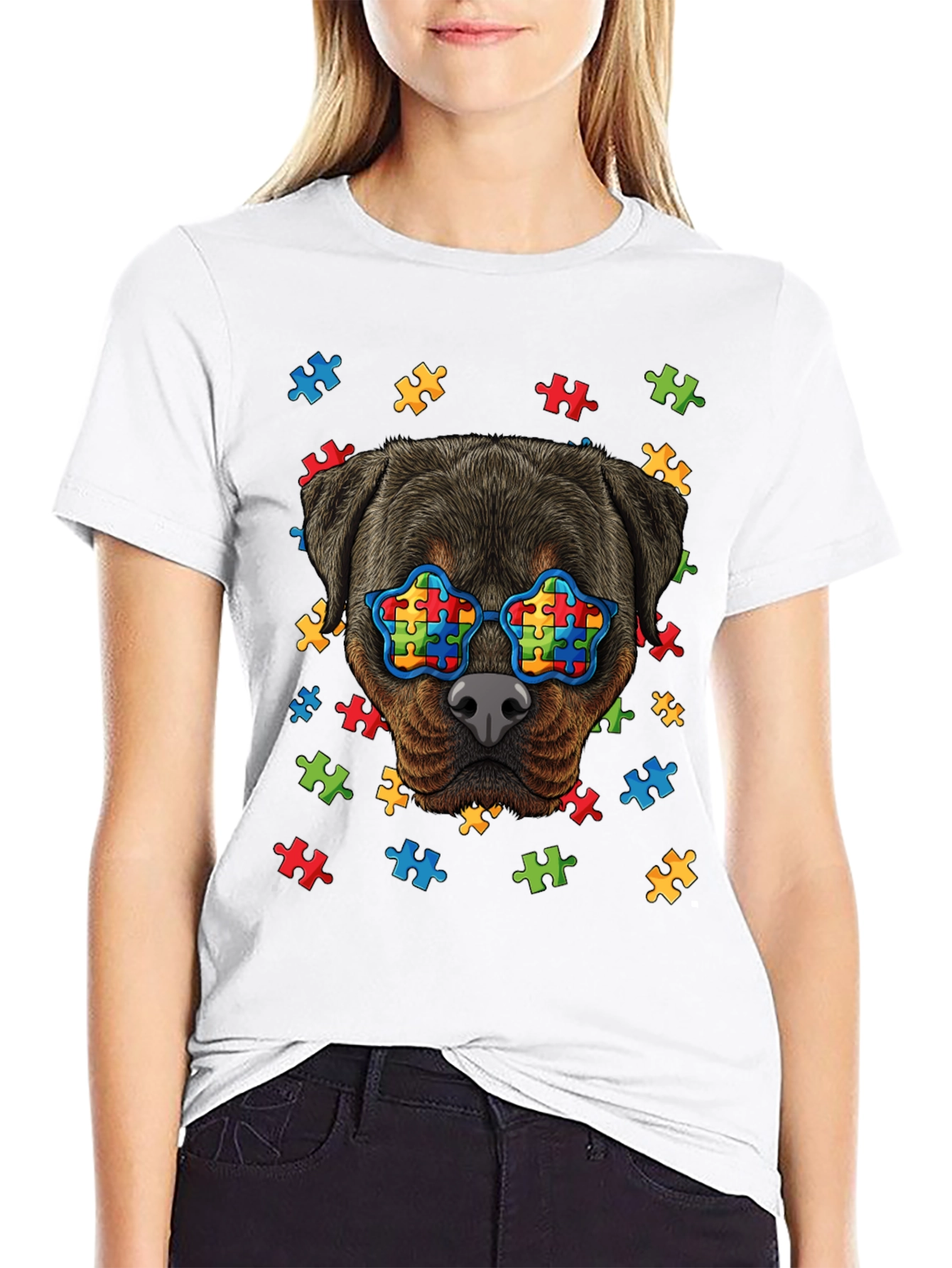 Autism Awareness Rottweiler T-Shirt